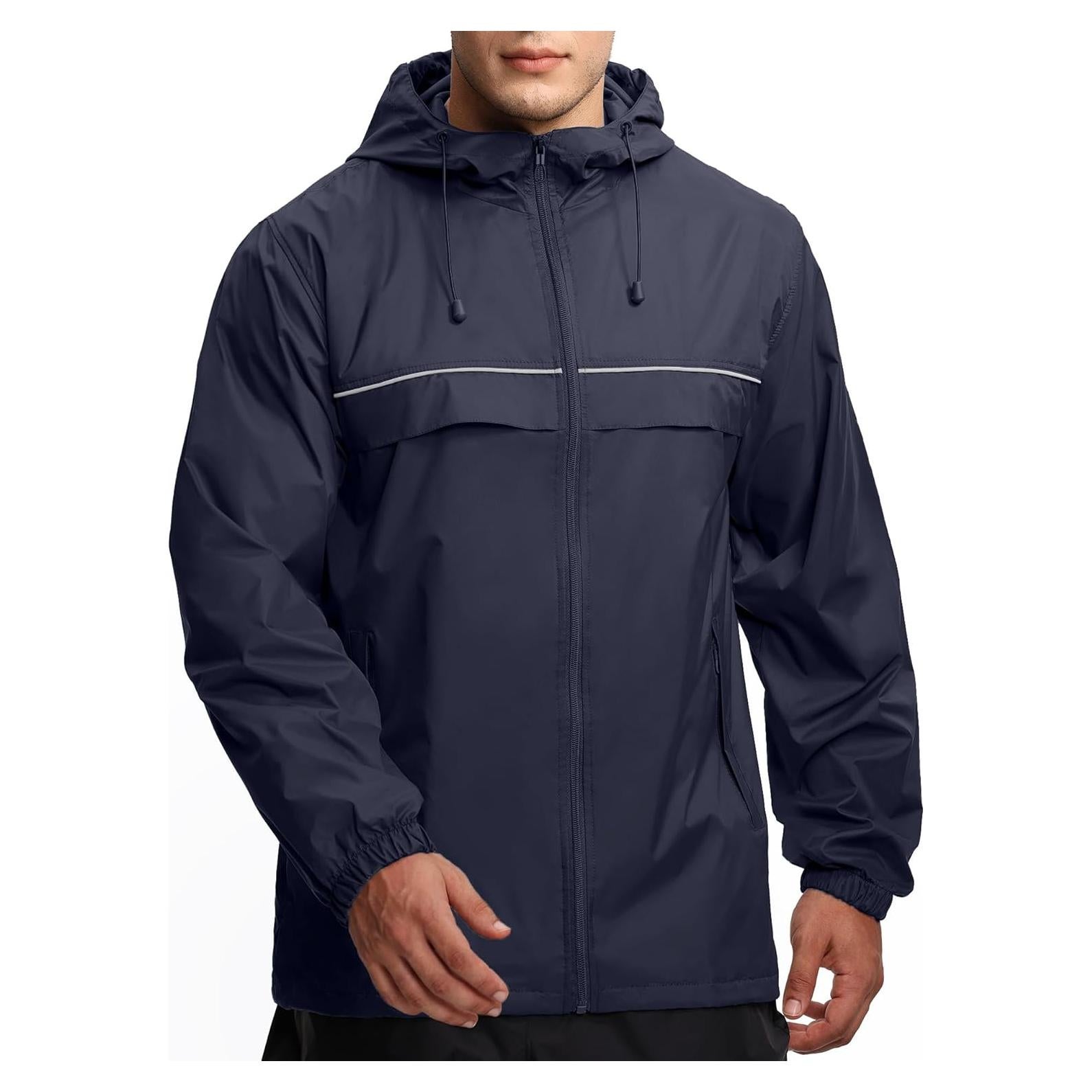 Chaqueta de Lluvia Impermeable para Hombres - Ligera y Transpirable