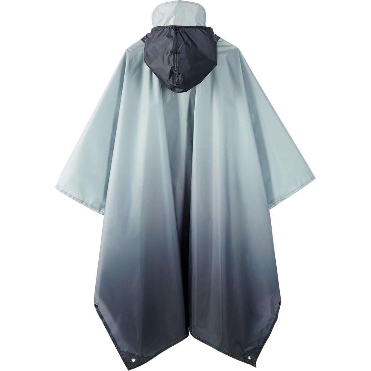 Poncho de Lluvia Impermeable POWINSUN Talla Única Gris Gradiente