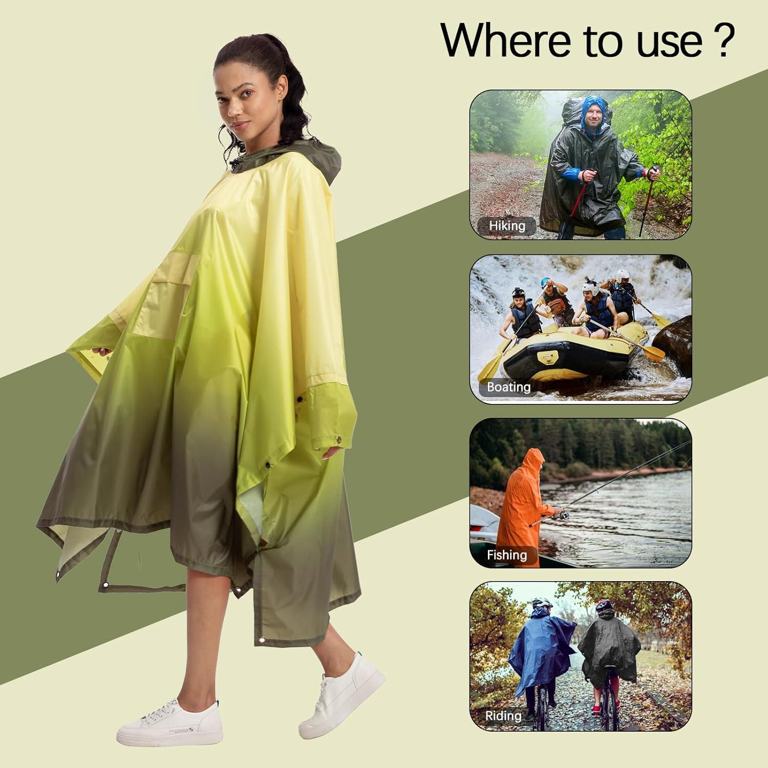 Poncho de Lluvia NUUR Impermeable para Mujeres Unisex S-XXL
