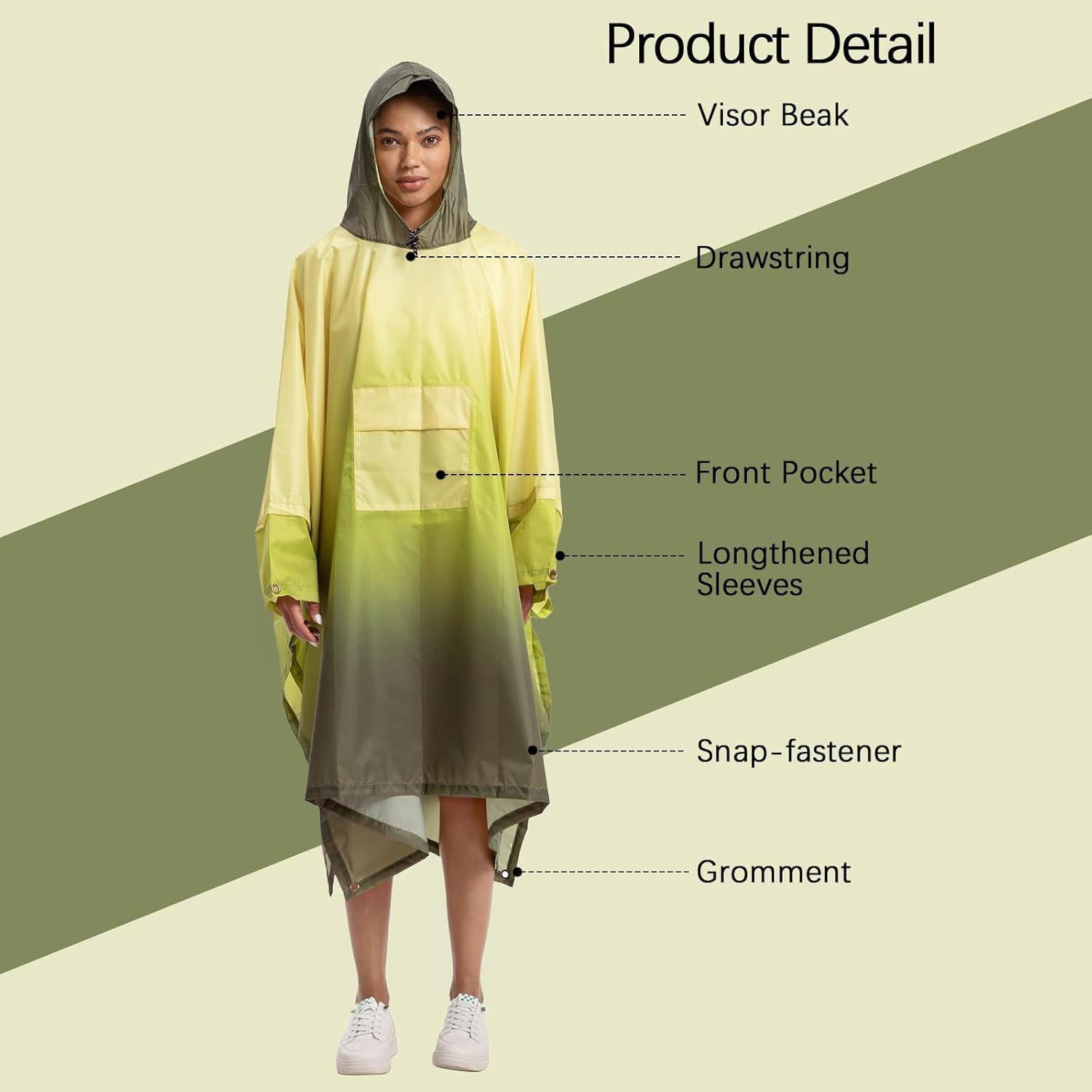 Poncho de Lluvia NUUR Impermeable para Mujeres Unisex S-XXL
