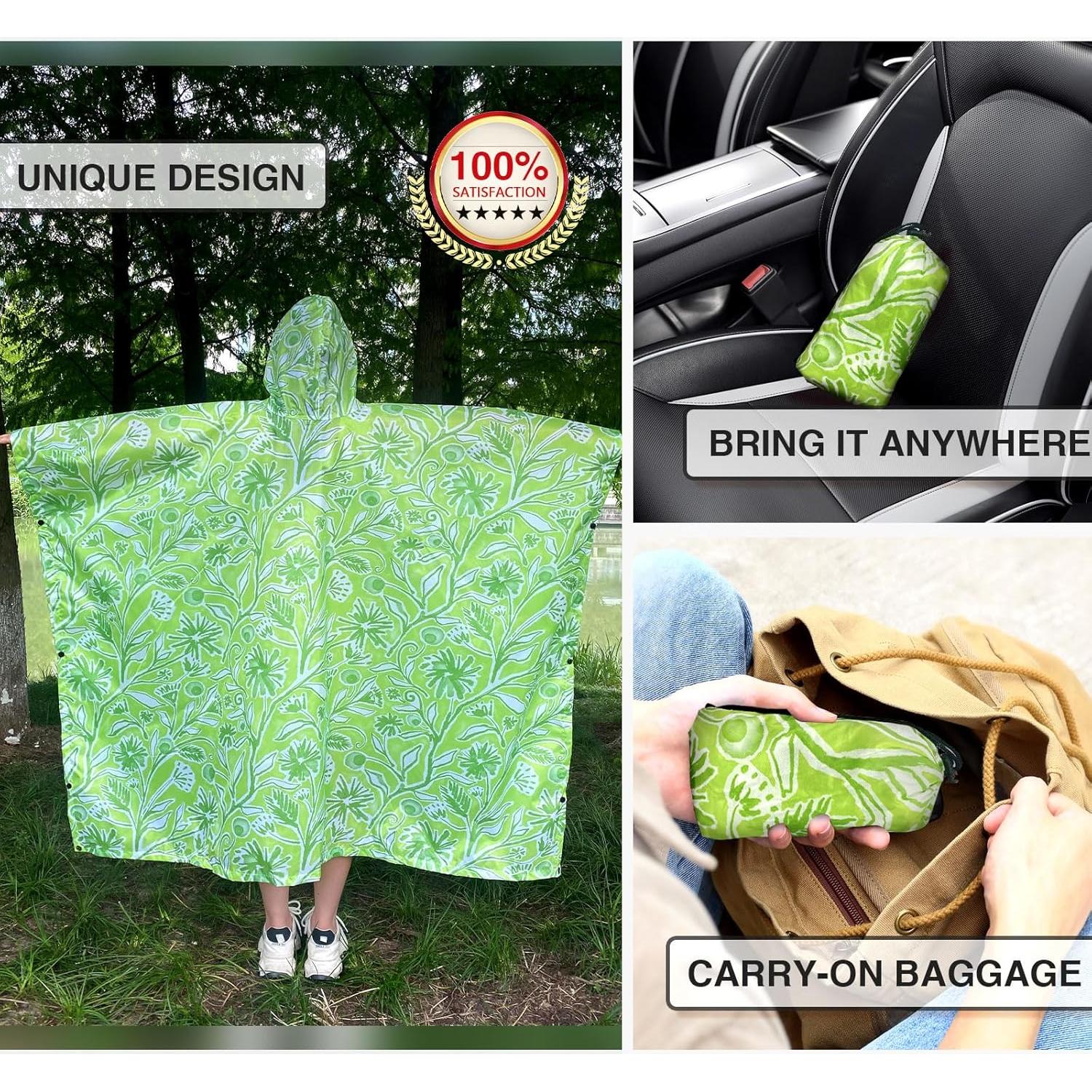 Poncho de Lluvia Impermeable QIANQUHUI Unisex 220x140 cm