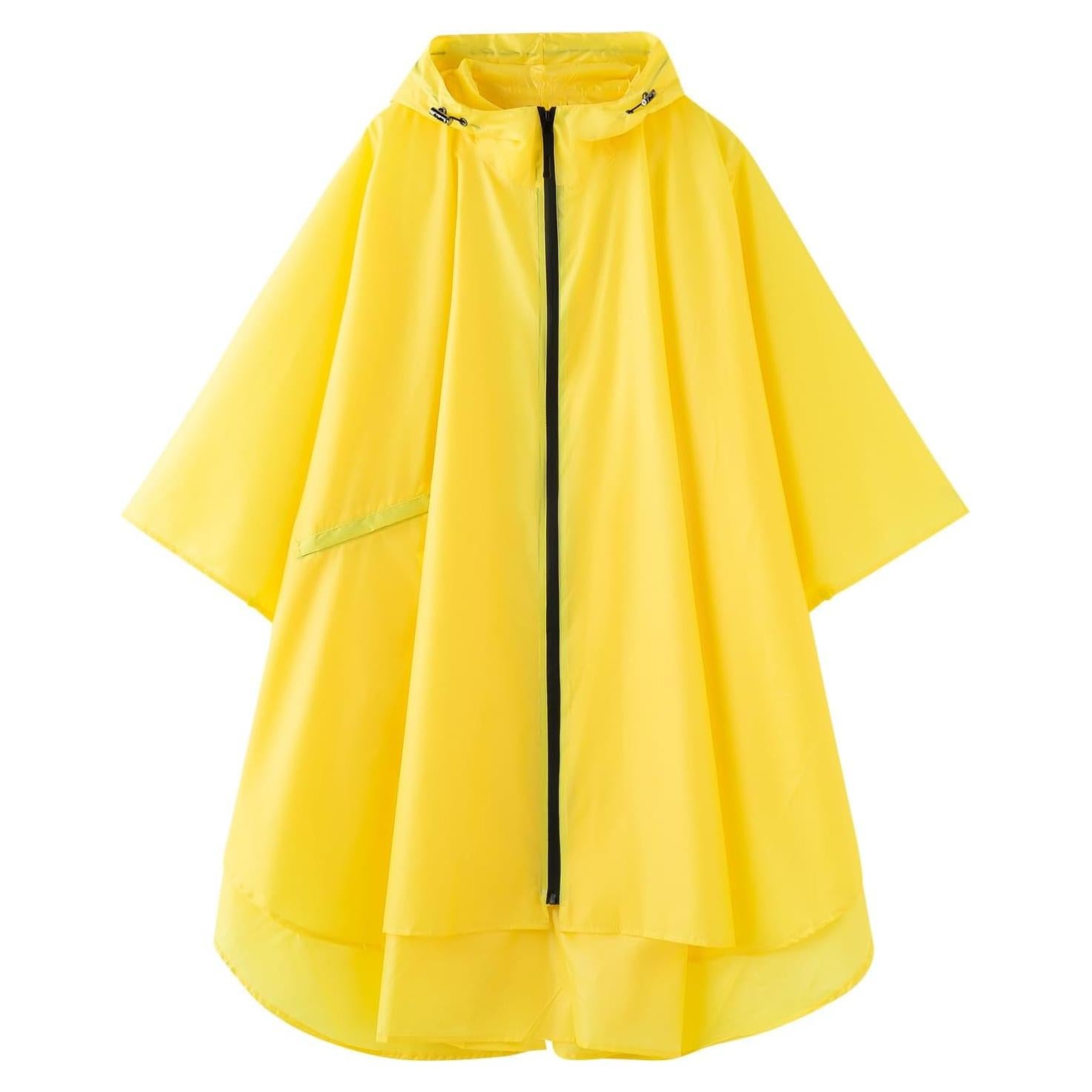 Capa Impermeable Poncho Unisex Adulto Amarillo con Capucha