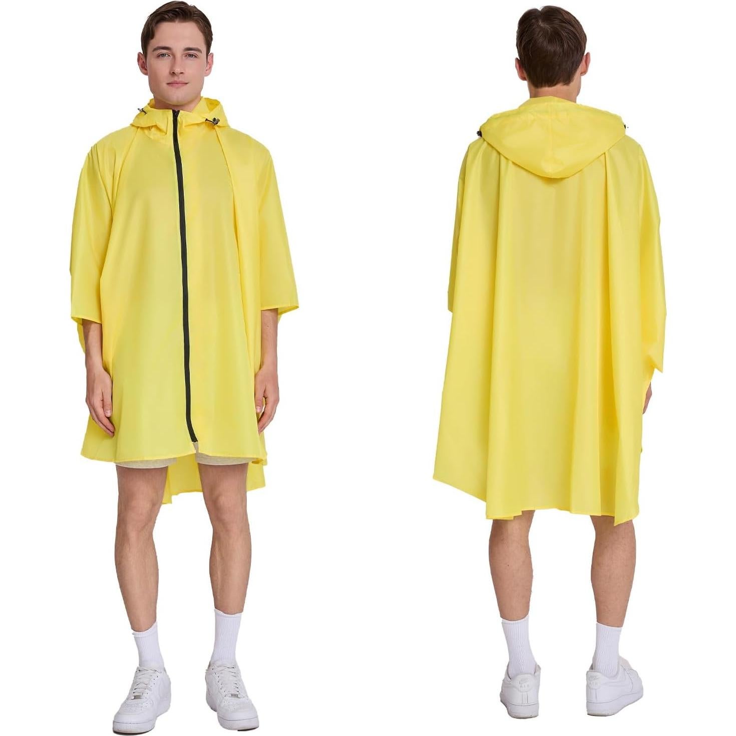 Capa Impermeable Poncho Unisex Adulto Amarillo con Capucha