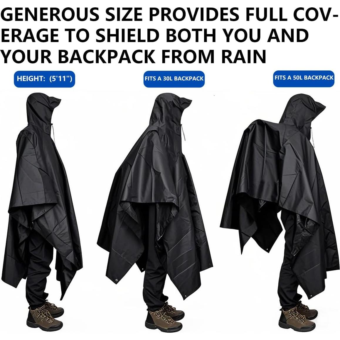 Poncho de Lluvia Impermeable Unisex Ligero con Capucha