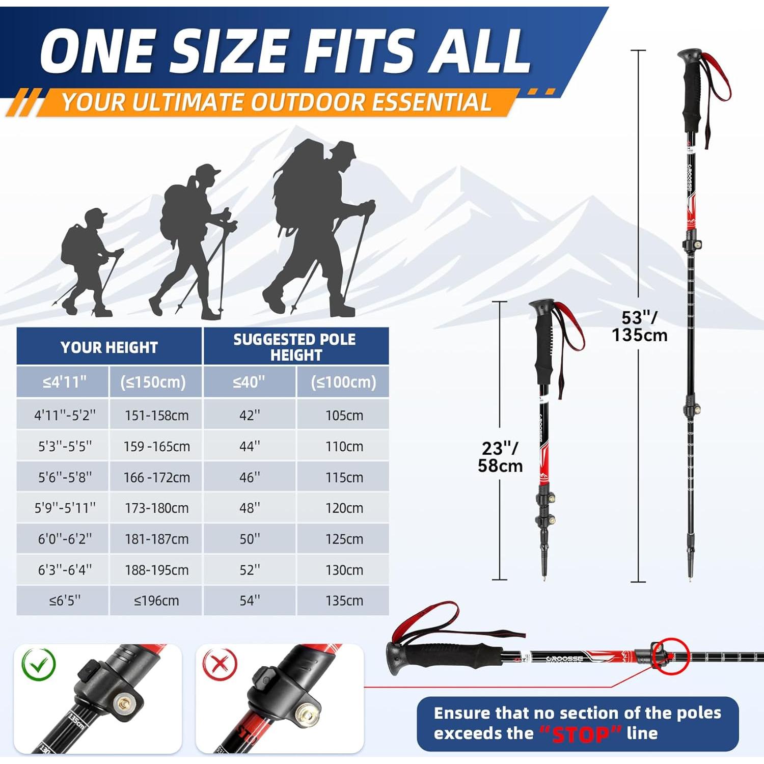 Bastones de Senderismo Croosseoutdoors Ajustables 2 Piezas