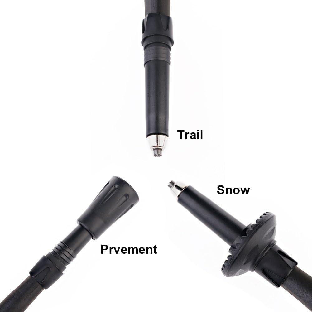 Bastón de Senderismo Plegable CLINE 135 cm Aluminio Negro