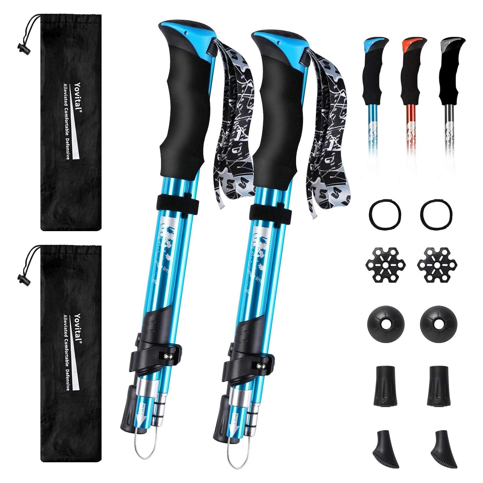 Bastones de Trekking Yovital Ajustables Aluminio 7075 135 cm (Juego de 2)