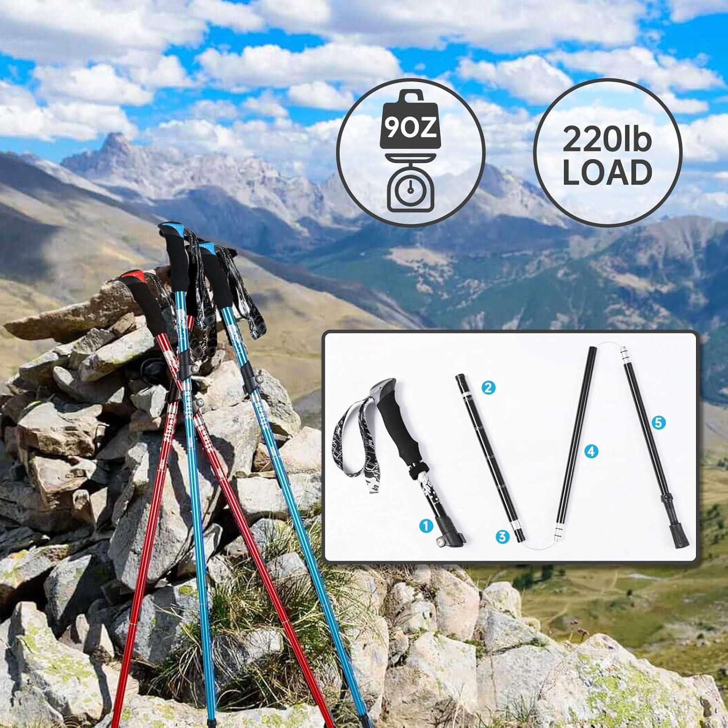Bastones de Trekking Yovital Ajustables Aluminio 7075 135 cm (Juego de 2)