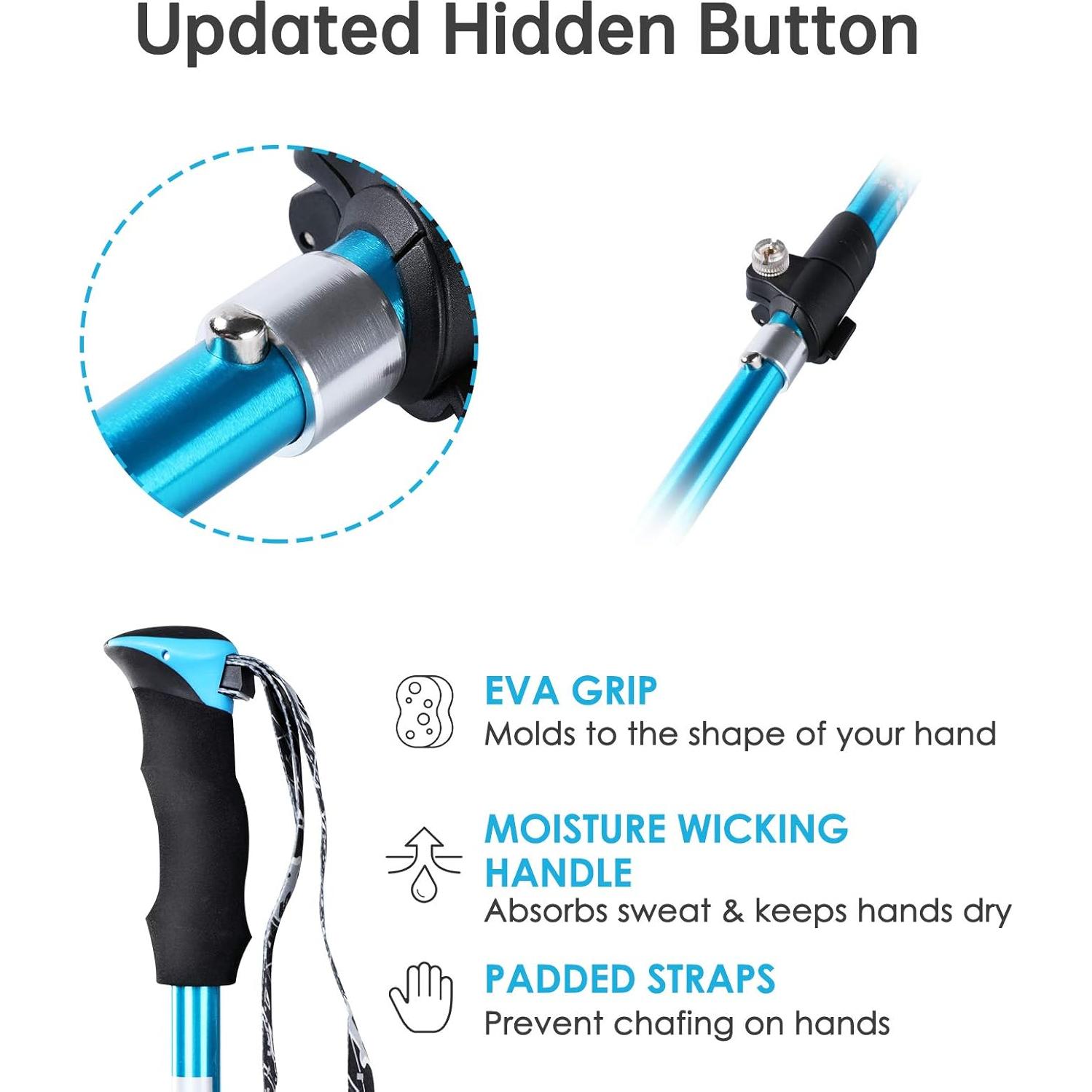 Bastones de Trekking Yovital Ajustables Aluminio 7075 135 cm (Juego de 2)