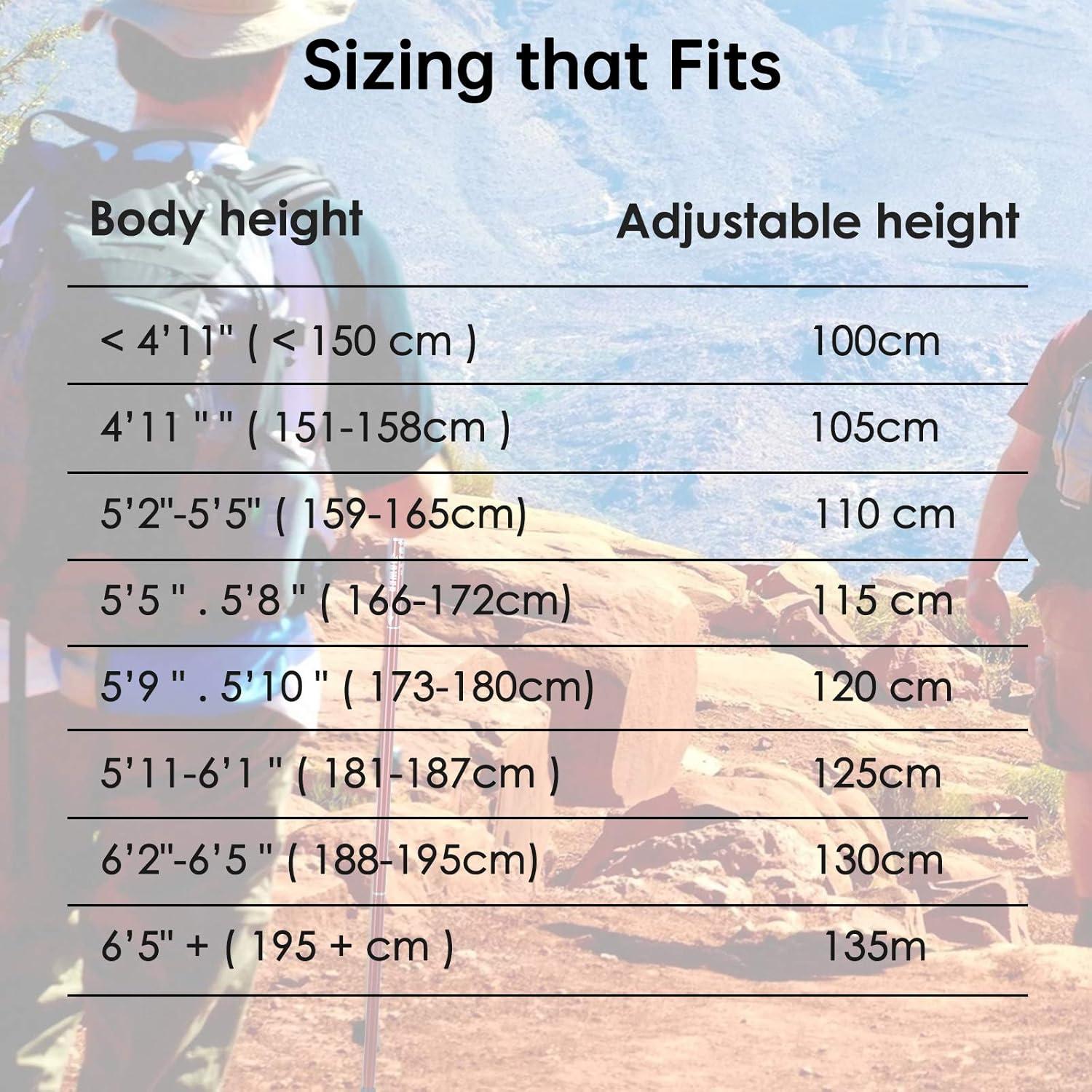 Bastones de Trekking Yovital Ajustables Aluminio 7075 135 cm (Juego de 2)