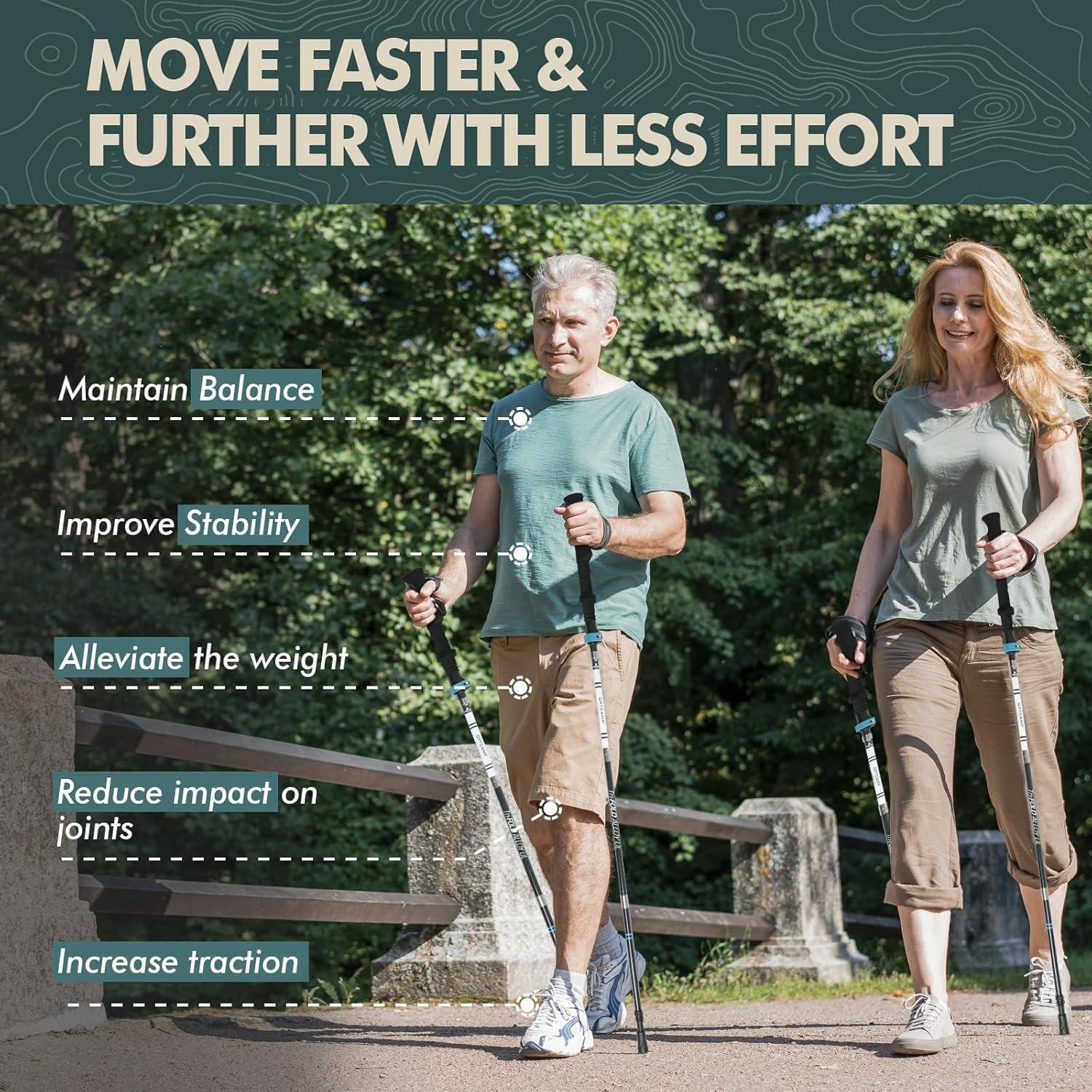 Bastones de Senderismo Plegables GPTCAMP Carbono-Aluminio 2pcs