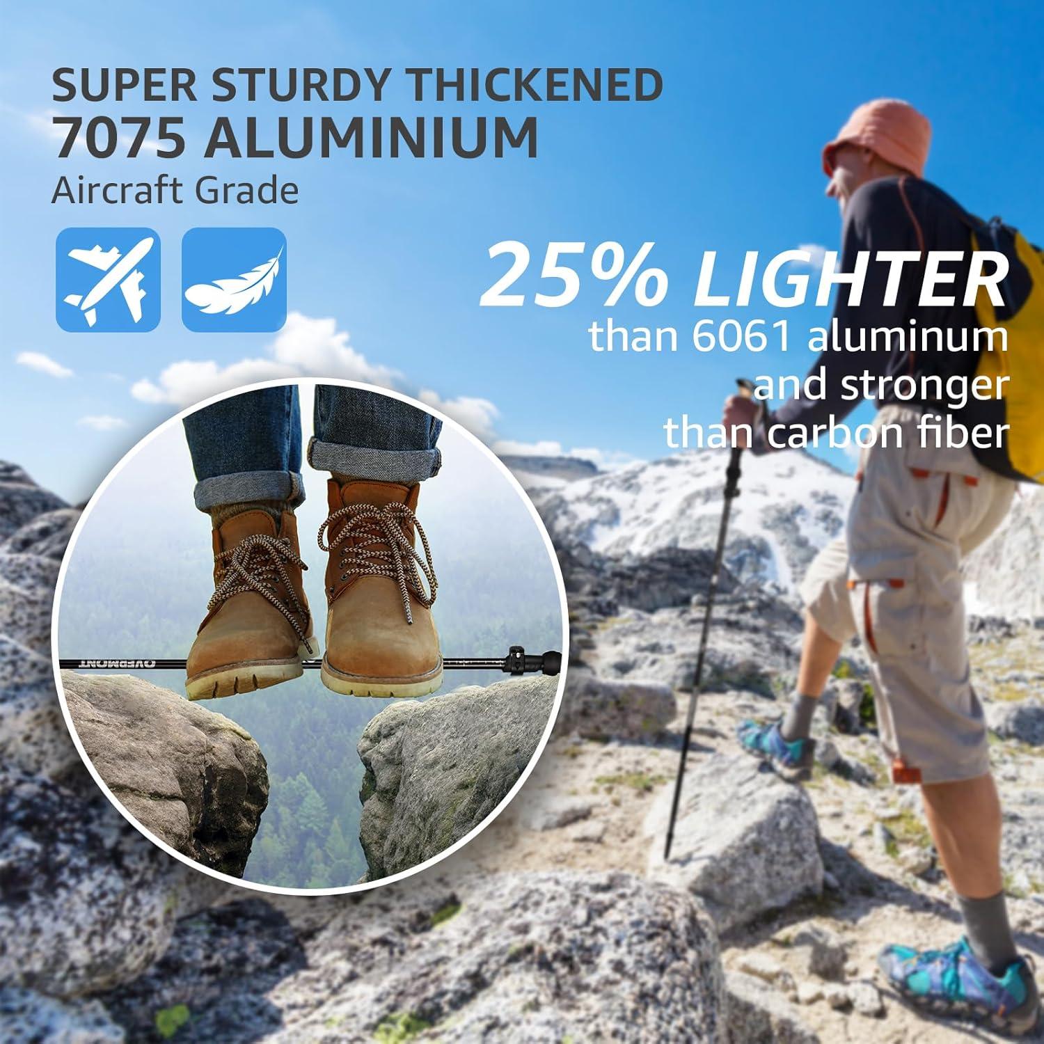 Bastones de Senderismo Plegables Overmont de Aluminio 7075 - Set de 2