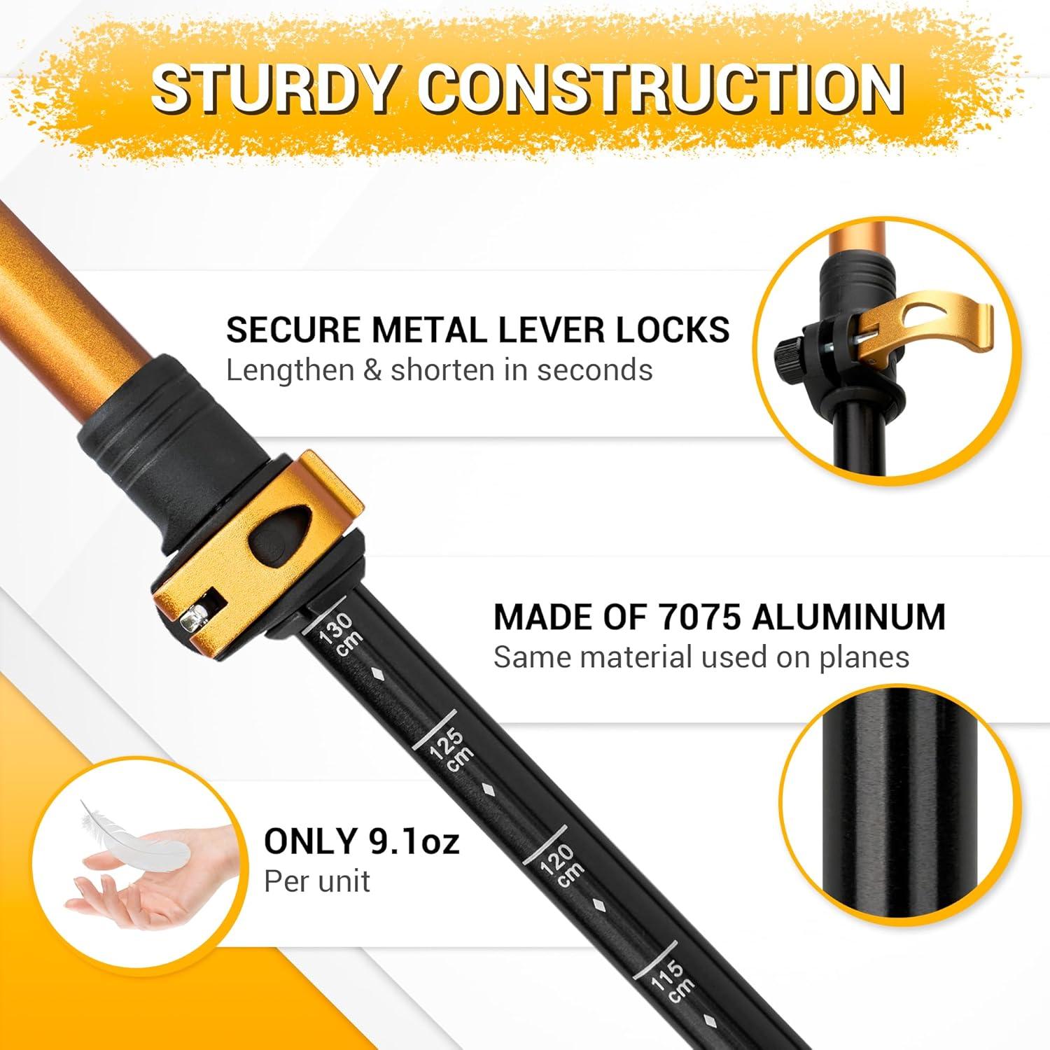 Bastones de Senderismo TheFitLife Aluminio 7075 Telescópicos
