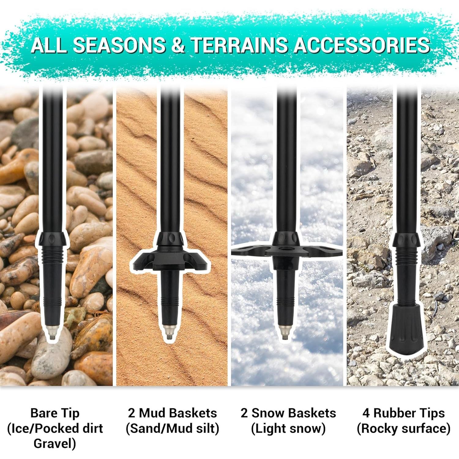 Bastones de Senderismo TheFitLife Aluminio 7075 Telescópicos