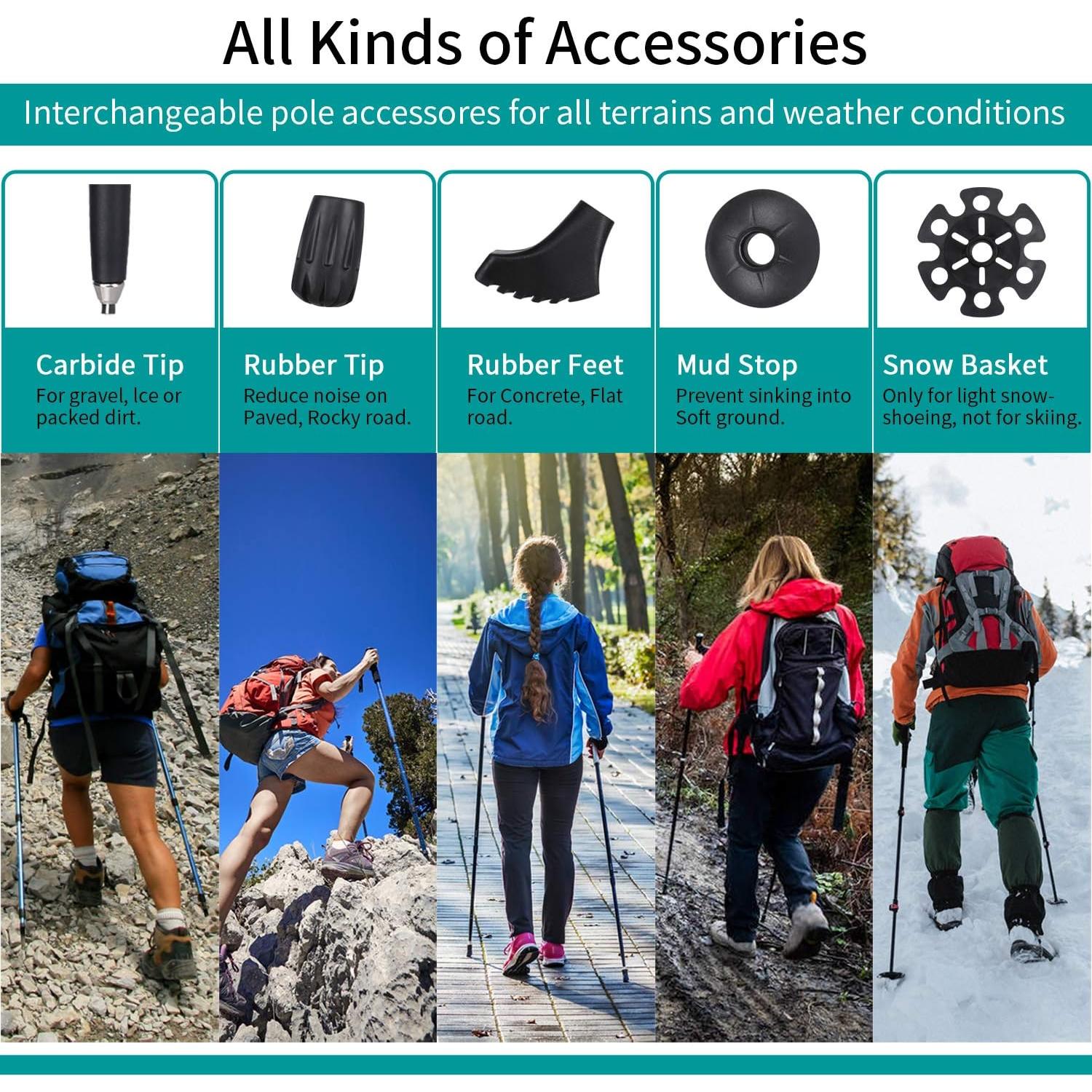 Bastones de Senderismo Plegables Esup de Aluminio 7075 - 2 Piezas