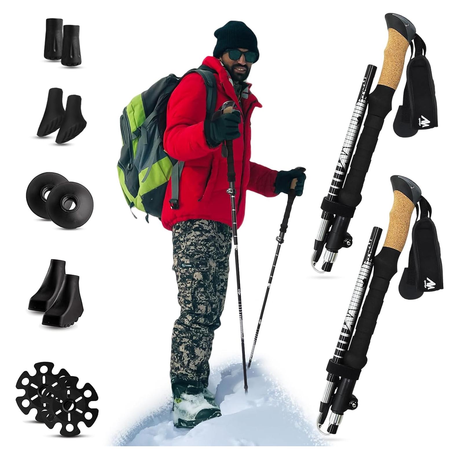 Bastones de Senderismo Plegables AYAMAYA Aluminio 7075 114.8-135 cm