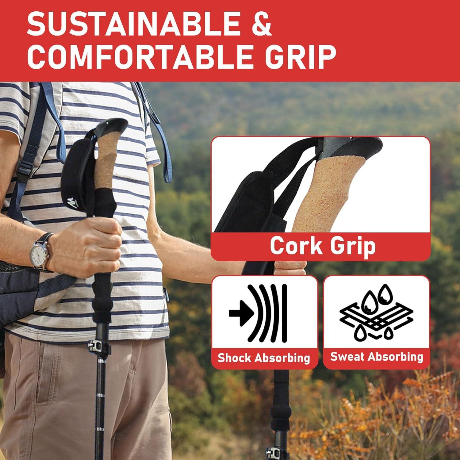 Bastones de Senderismo Plegables AYAMAYA Aluminio 7075 114.8-135 cm