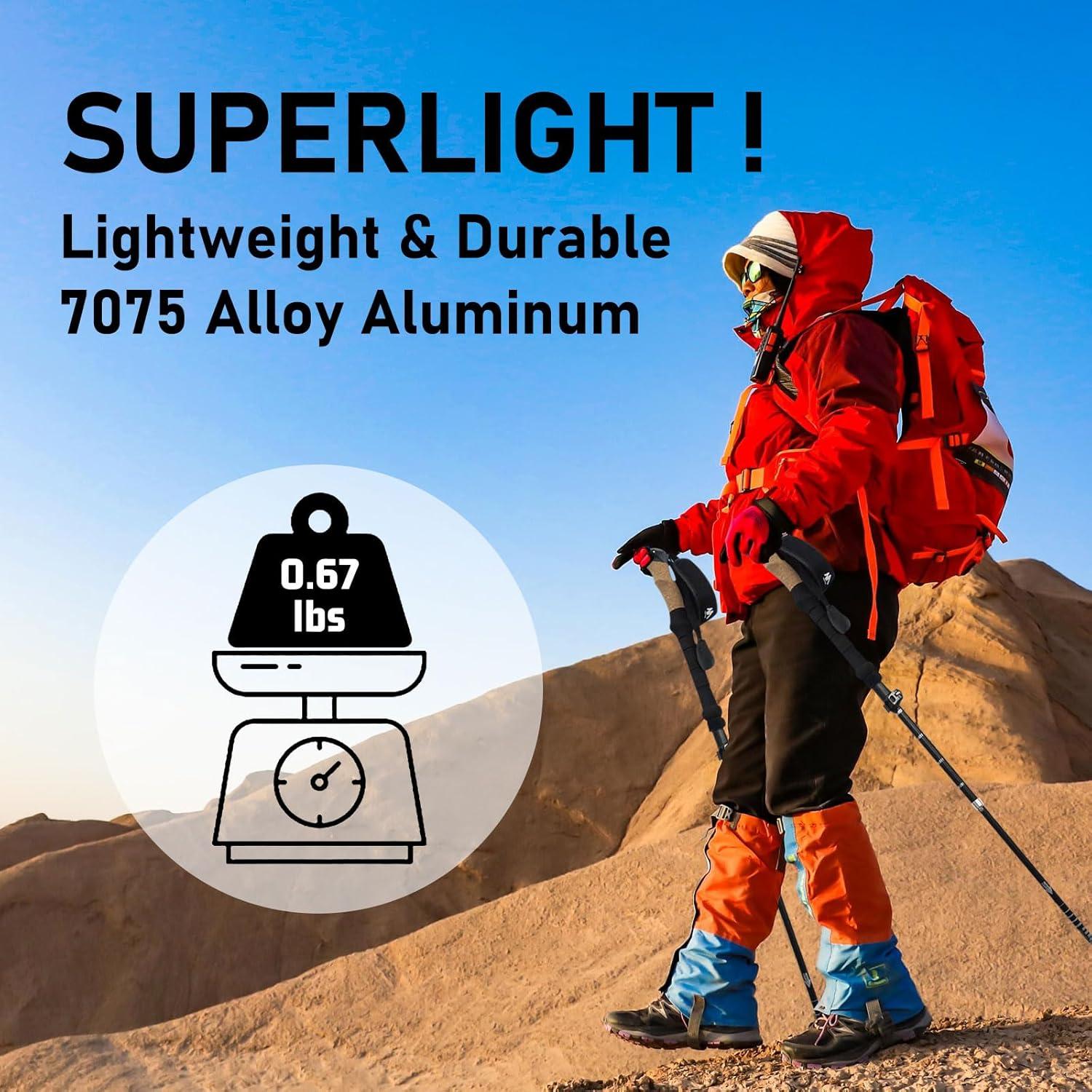 Bastones de Senderismo Plegables AYAMAYA Aluminio 7075 114.8-135 cm