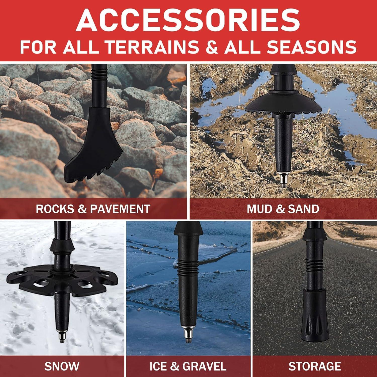 Bastones de Senderismo Plegables AYAMAYA Aluminio 7075 114.8-135 cm