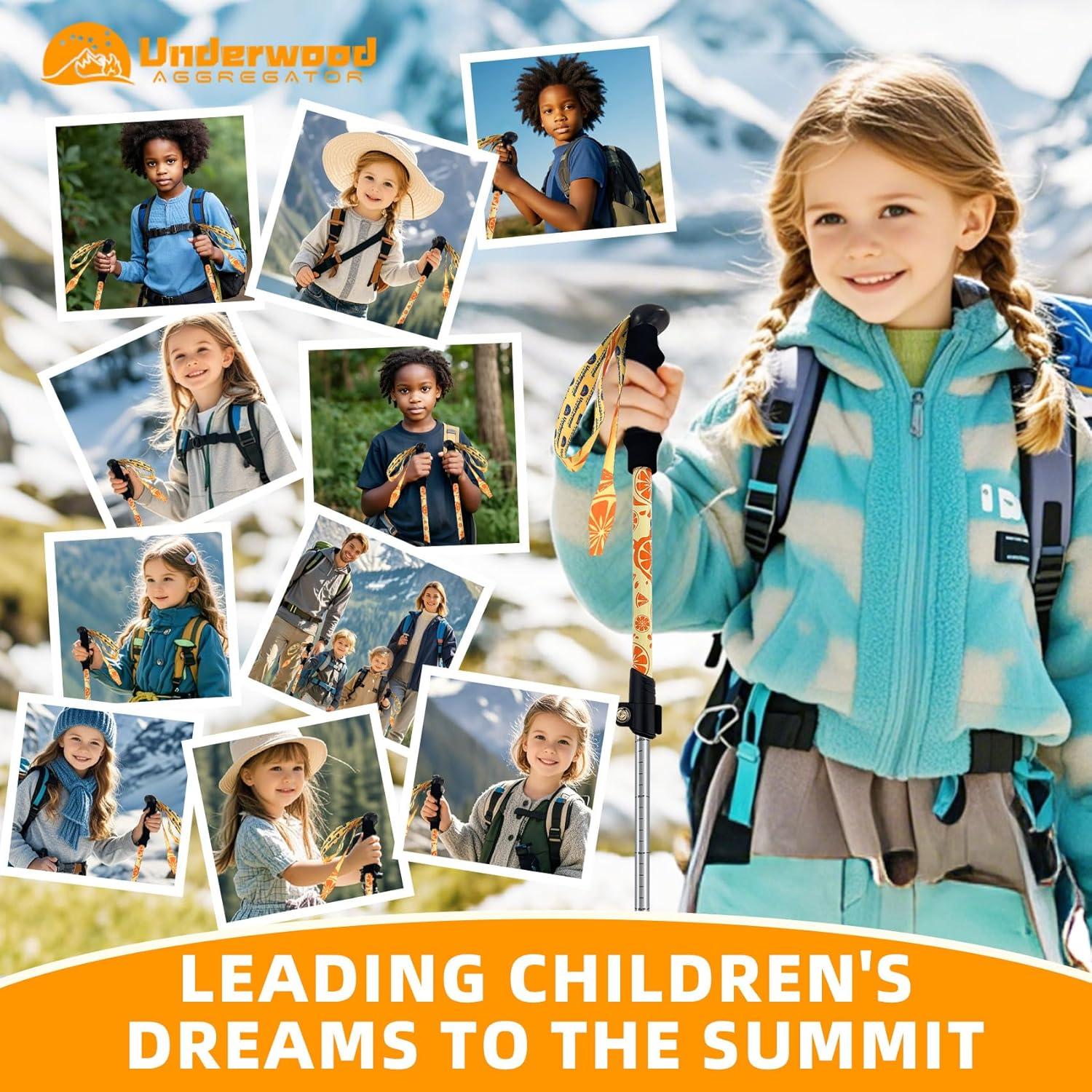 Bastones de Senderismo Plegables Underwood para Niños - 2 Piezas