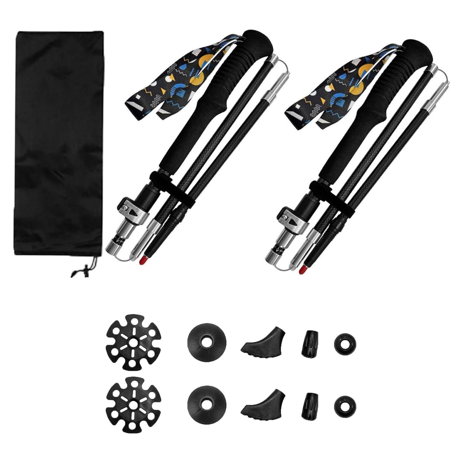 Bastones de Senderismo GBOWK A01 Plegables de Fibra de Carbono