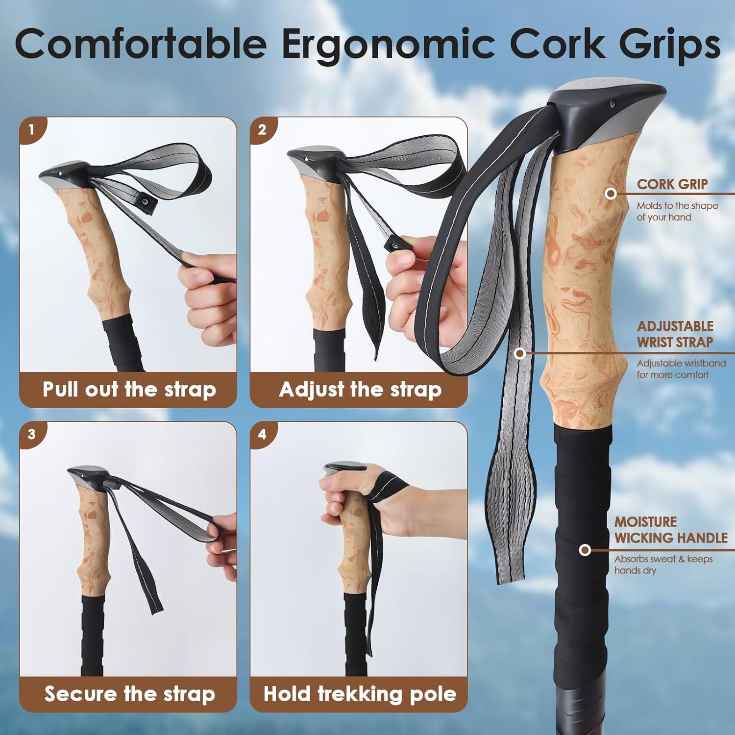 Bastones de Senderismo Plegables SpaceInside 130 cm Aluminio