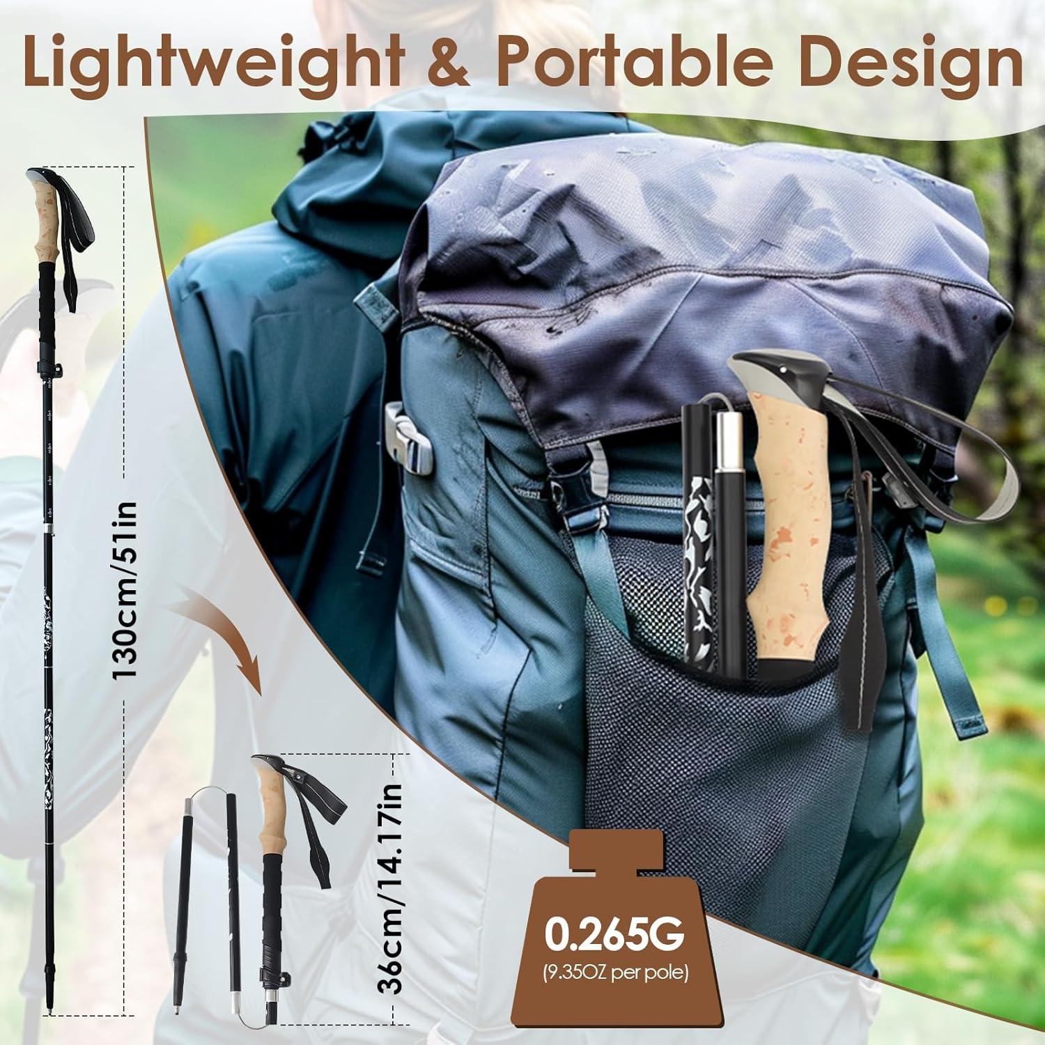 Bastones de Senderismo Plegables SpaceInside 130 cm Aluminio