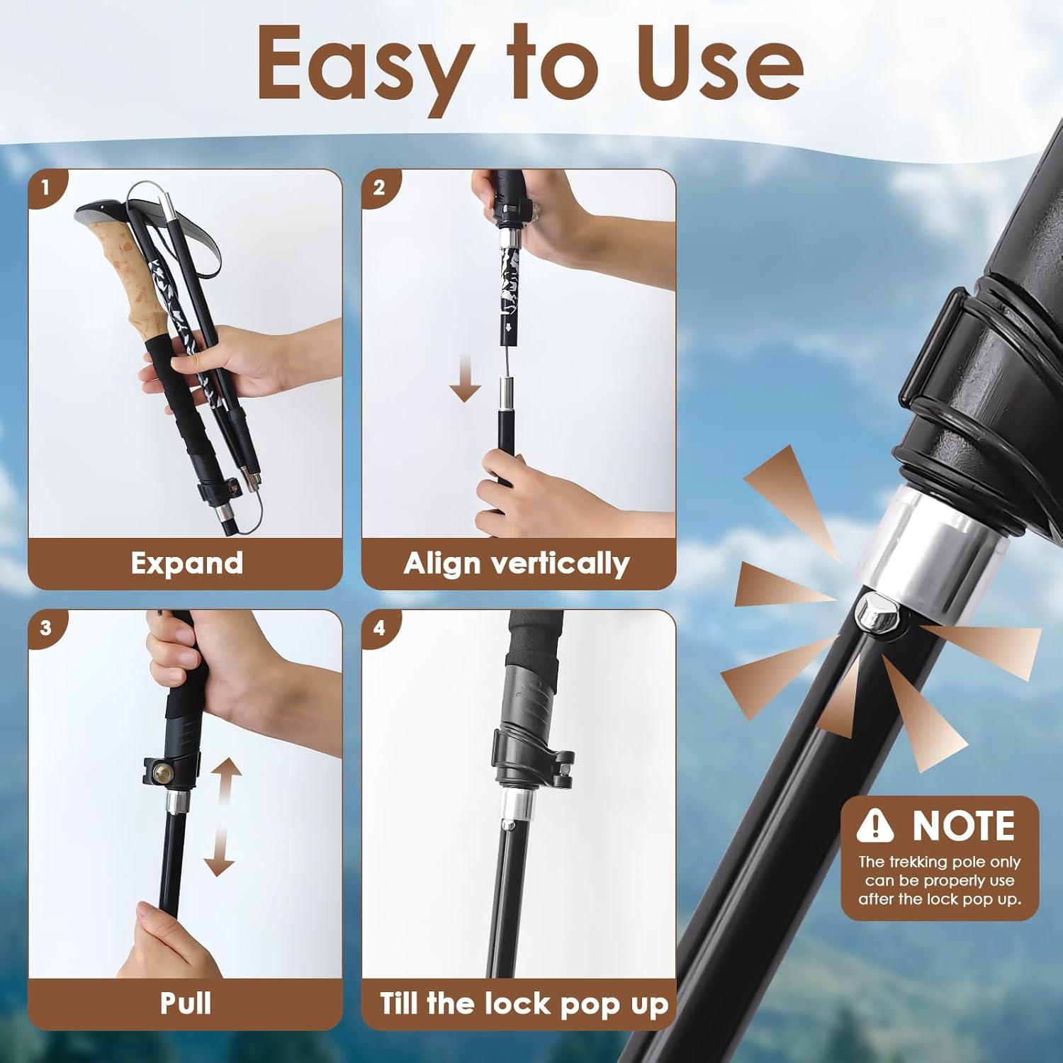 Bastones de Senderismo Plegables SpaceInside 130 cm Aluminio