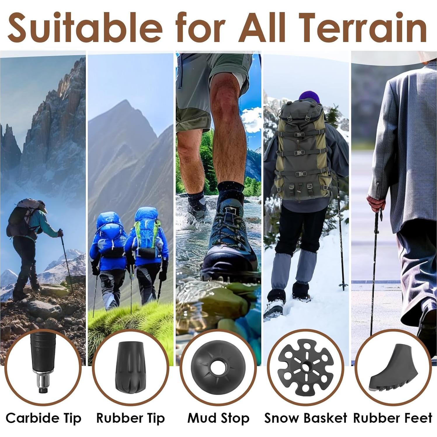 Bastones de Senderismo Plegables SpaceInside 130 cm Aluminio