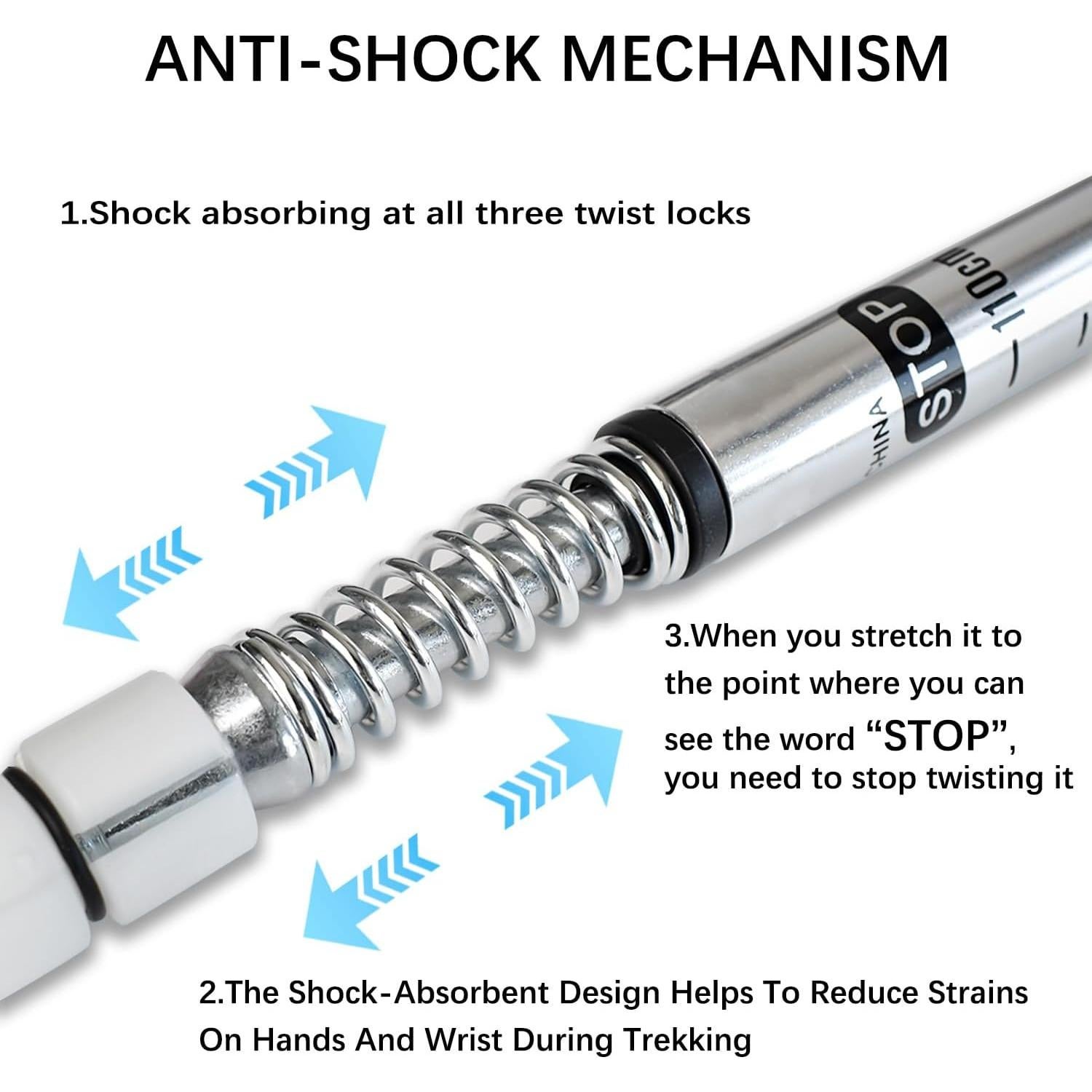 Bastones de Senderismo Ynaize 2 Piezas Aluminio Ligeros 109 cm