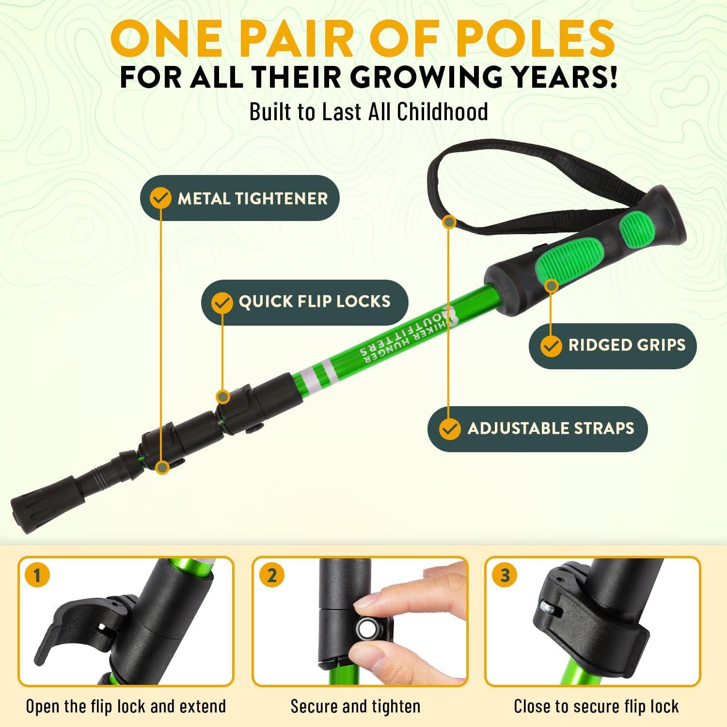 Bastones de Senderismo Plegables Hiker Hunger para Niños 43-91 cm