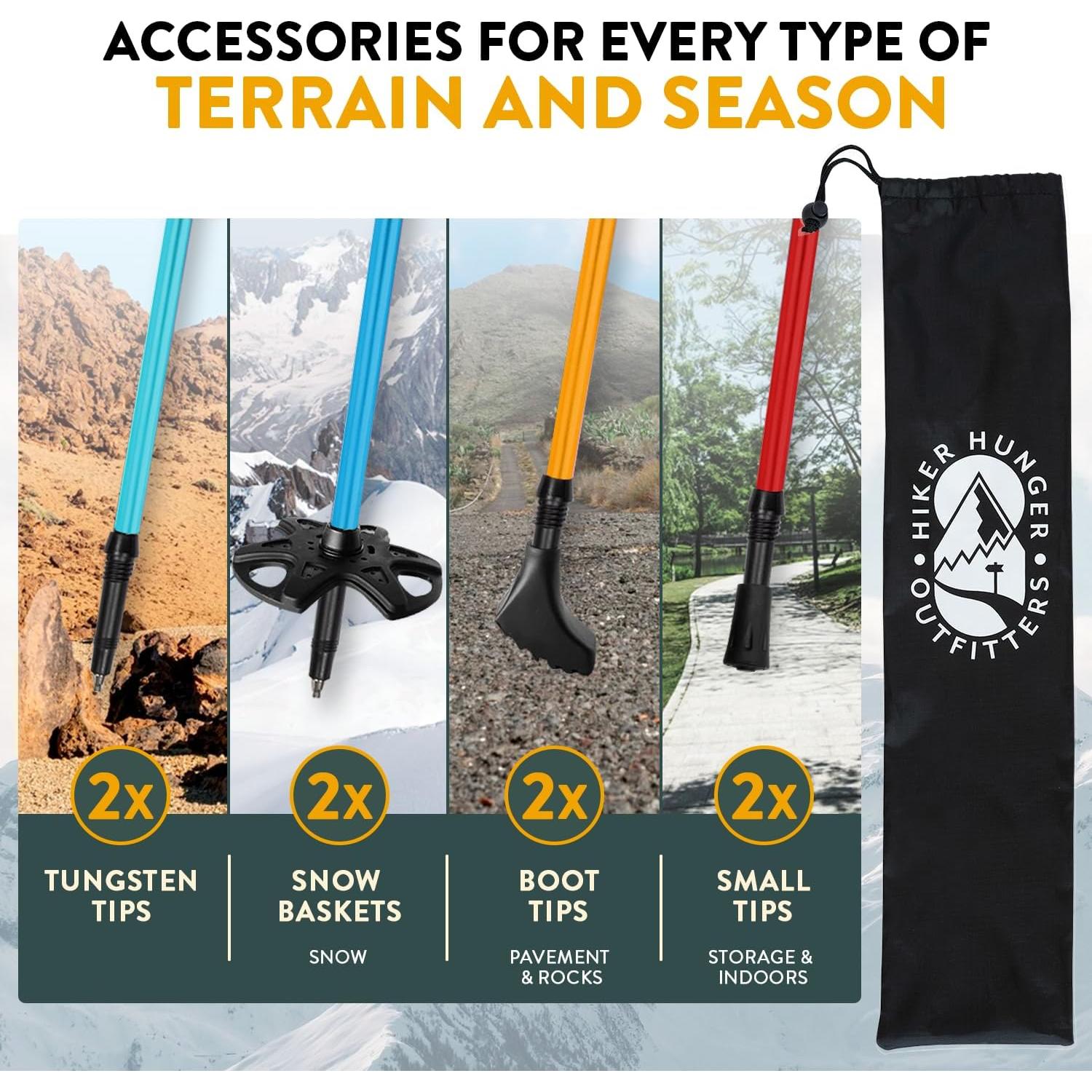 Bastones de Senderismo Plegables Hiker Hunger para Niños 43-91 cm