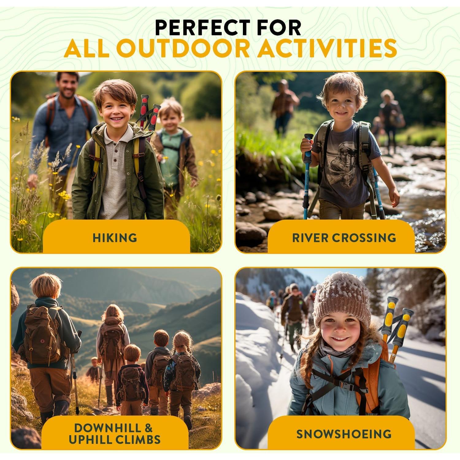 Bastones de Senderismo Plegables Hiker Hunger para Niños 43-91 cm