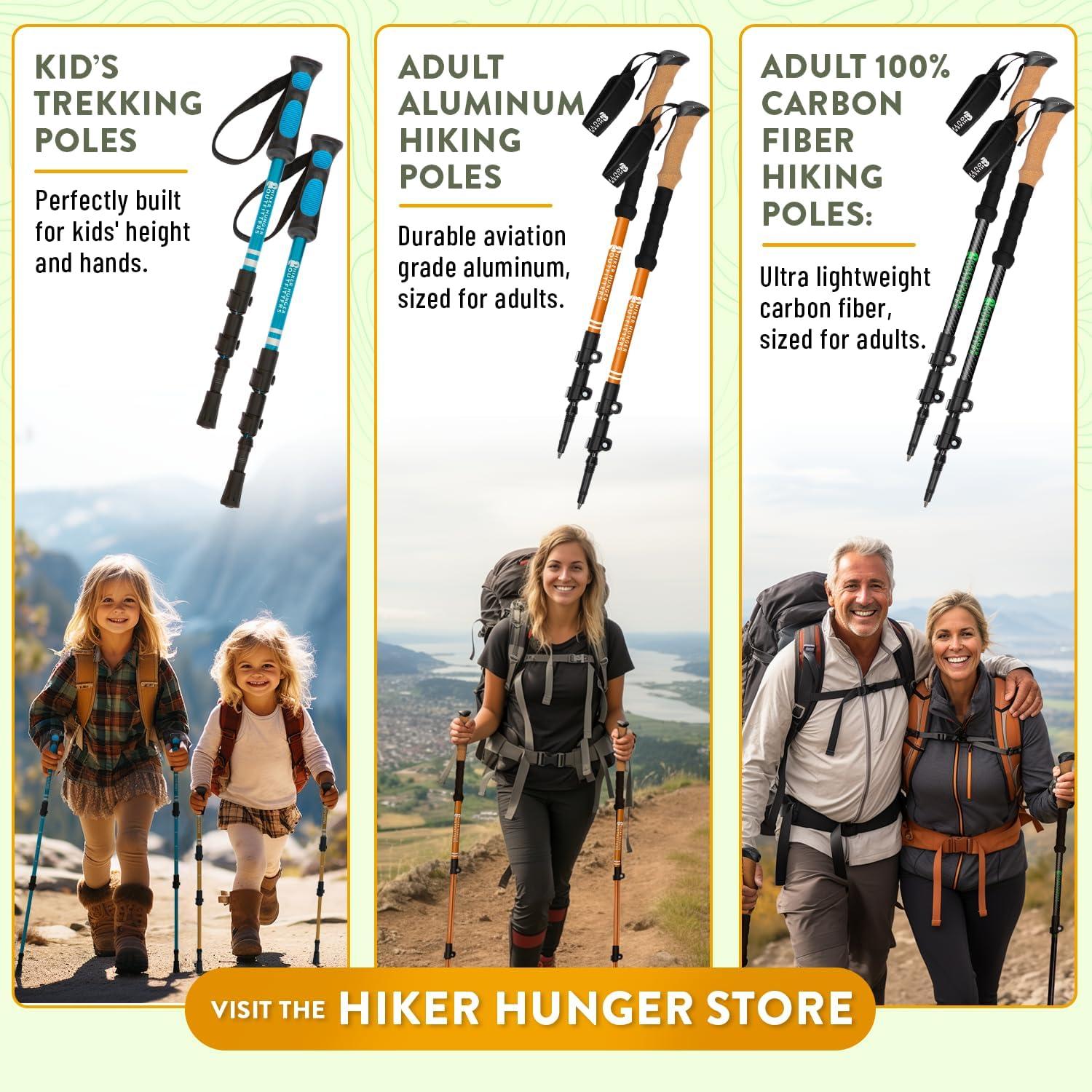Bastones de Senderismo Plegables Hiker Hunger para Niños 43-91 cm