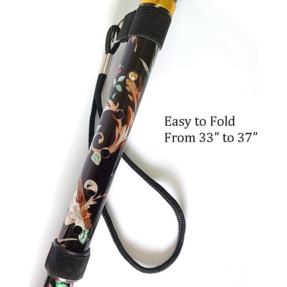 Bastón Plegable MUFANDUO Ajustable para Senderismo Unisex