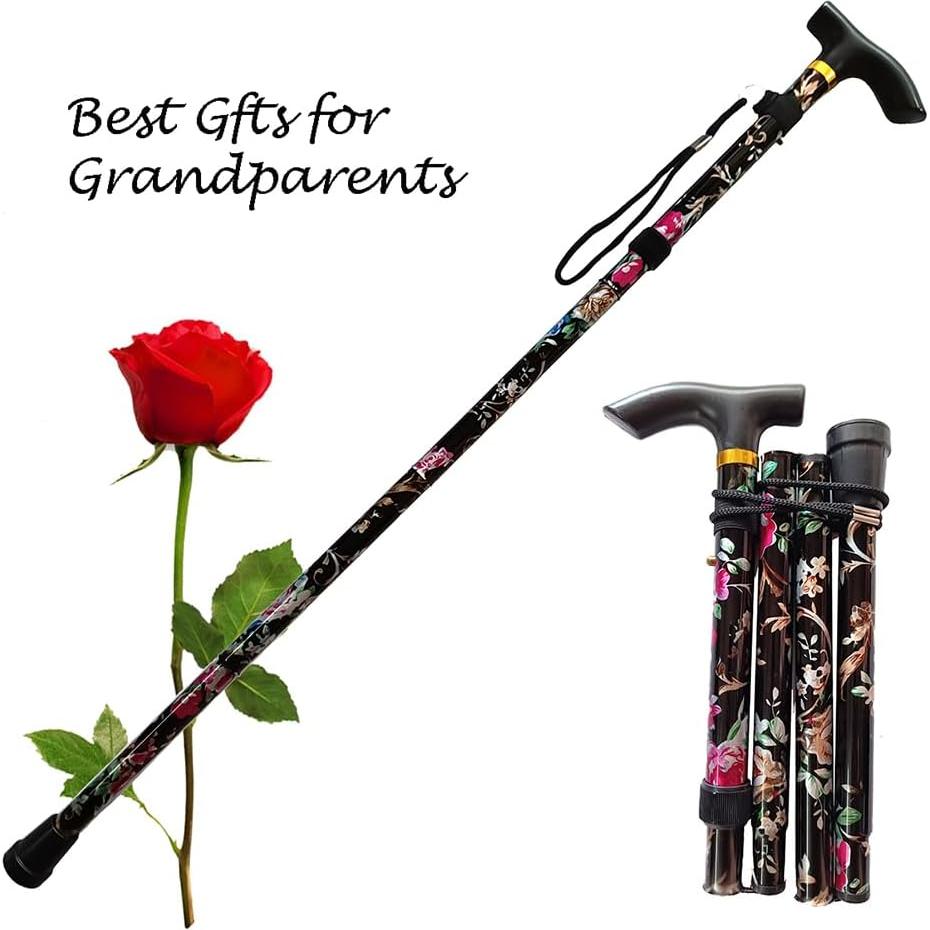 Bastón Plegable MUFANDUO Ajustable para Senderismo Unisex