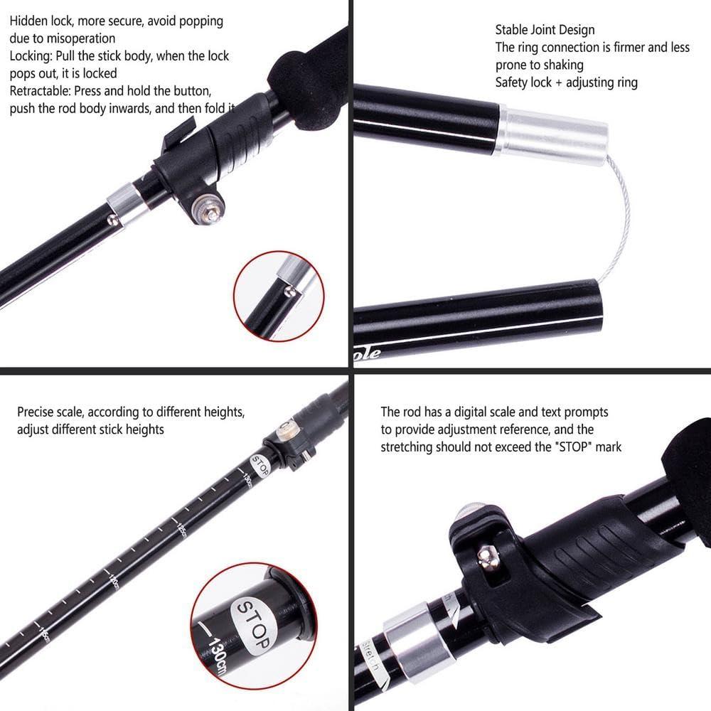 Bastones de Trekking Plegables Genérico 110-130 cm Livianos