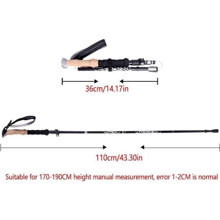 Bastones de Trekking Plegables Genérico 110-130 cm Livianos