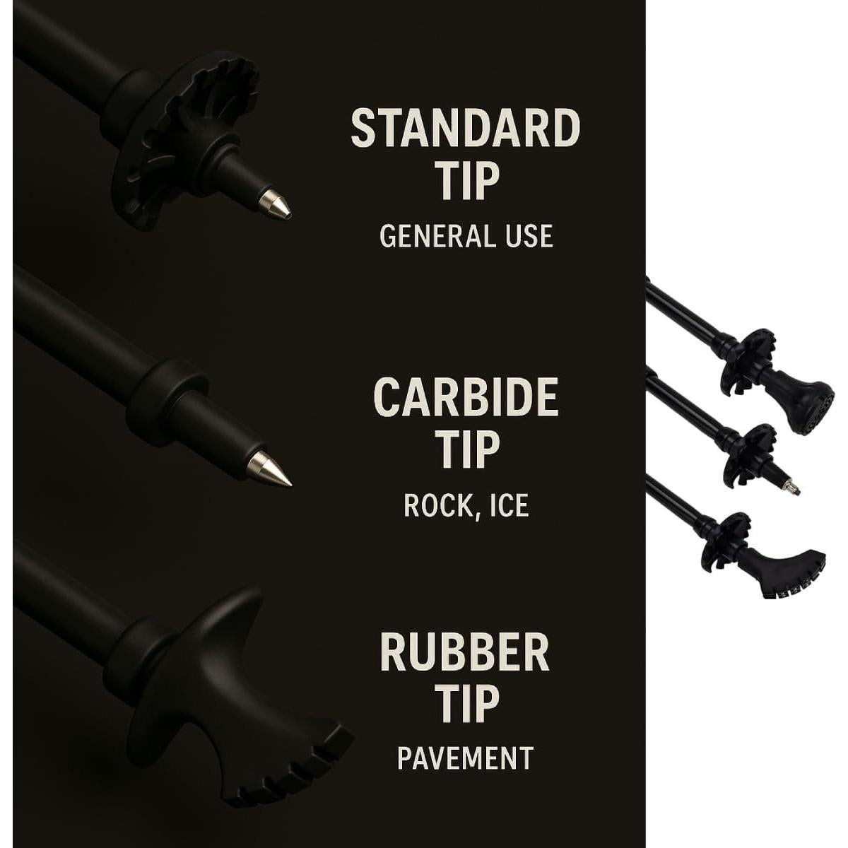 Bastón de Trekking Ultraligero Jornada Ajustable Antichoque