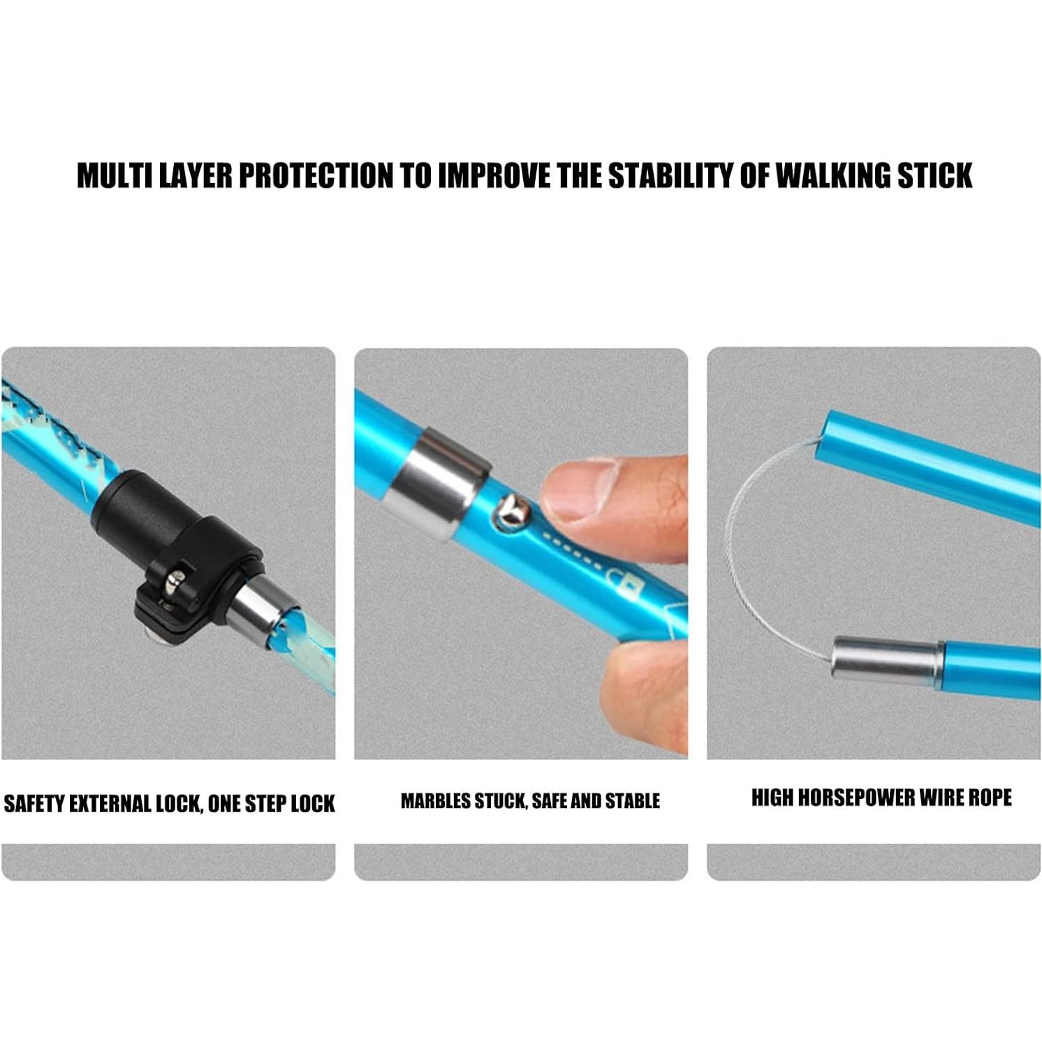 Bastón de Senderismo Telescópico Topyond Aluminio 125cm