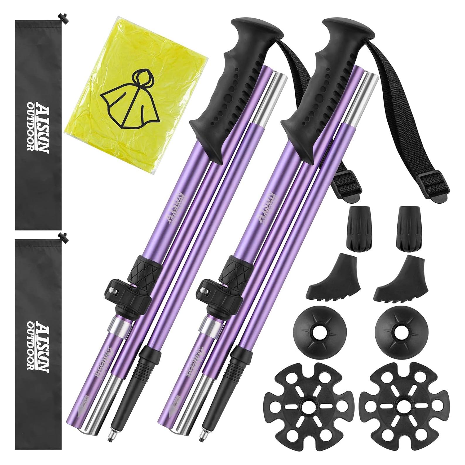 Bastones de Trekking AISUNOUTDOOR Aluminio Plegables 130 cm