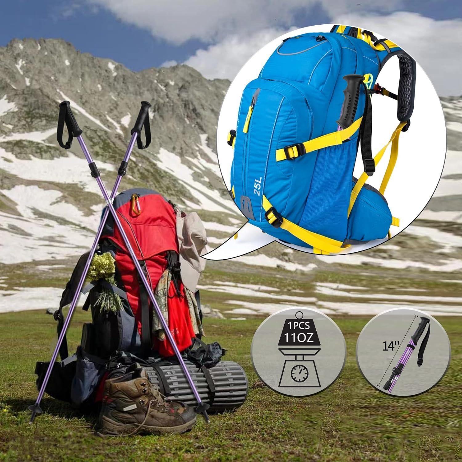 Bastones de Trekking AISUNOUTDOOR Aluminio Plegables 130 cm