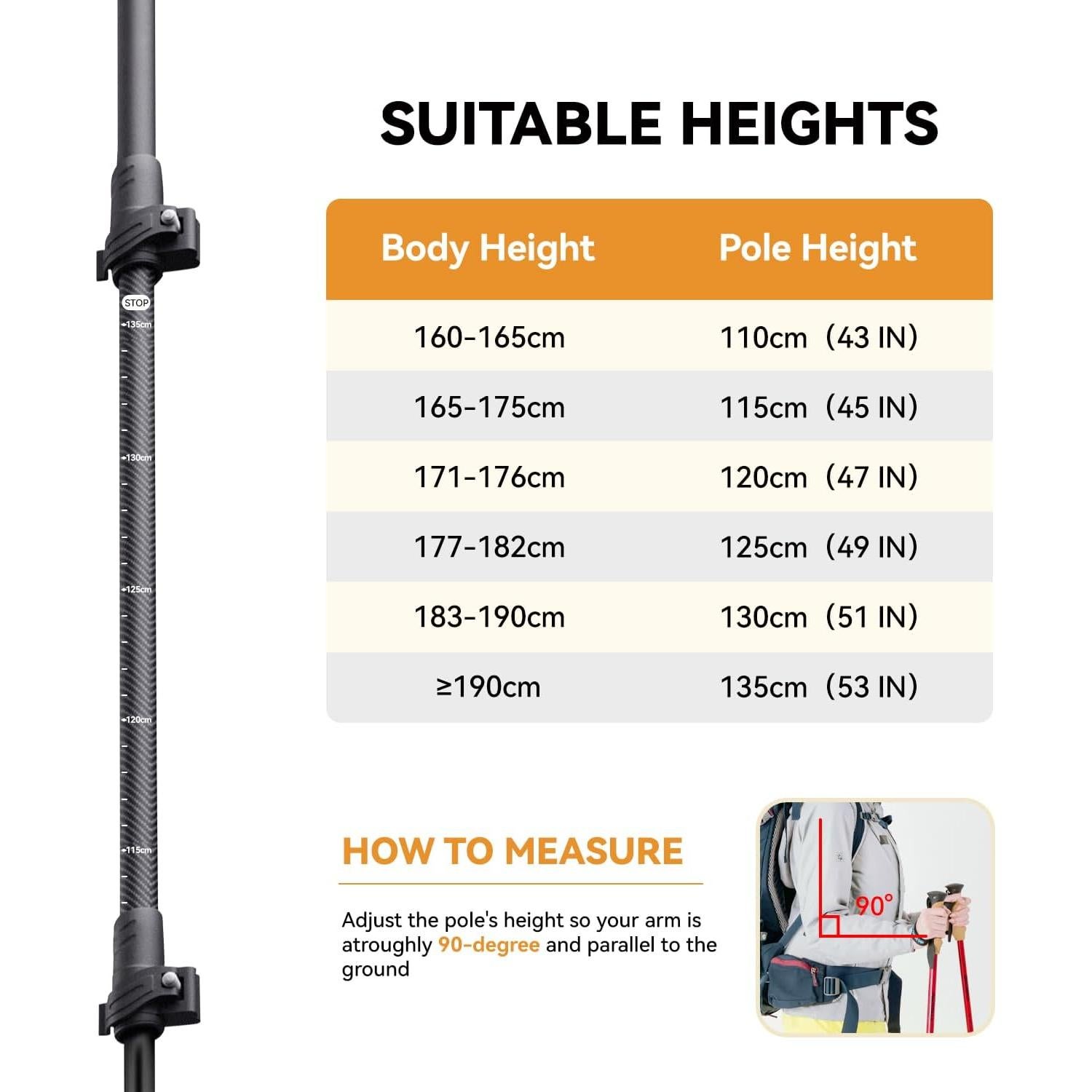 Bastones de Senderismo Plegables TWSITTE 2 Unidades Ajustables
