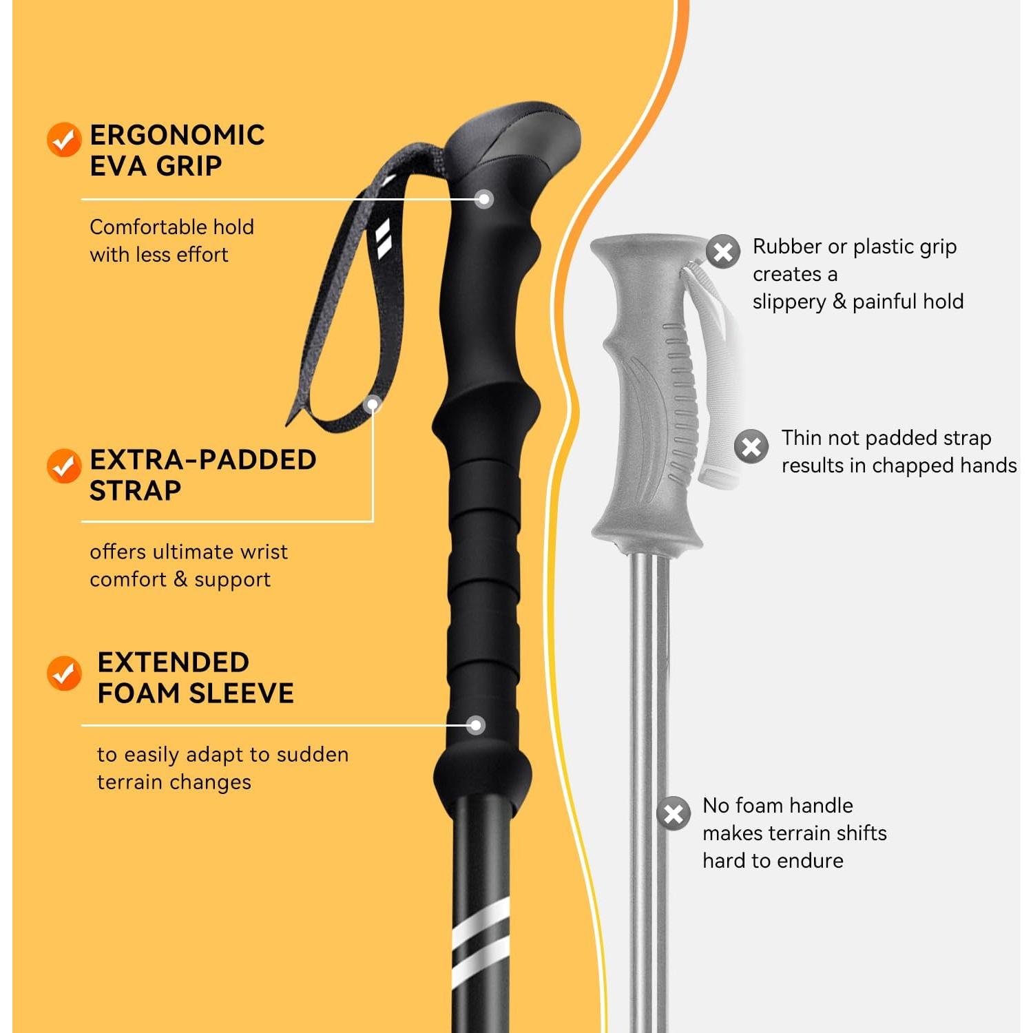 Bastones de Senderismo Plegables TWSITTE 2 Unidades Ajustables