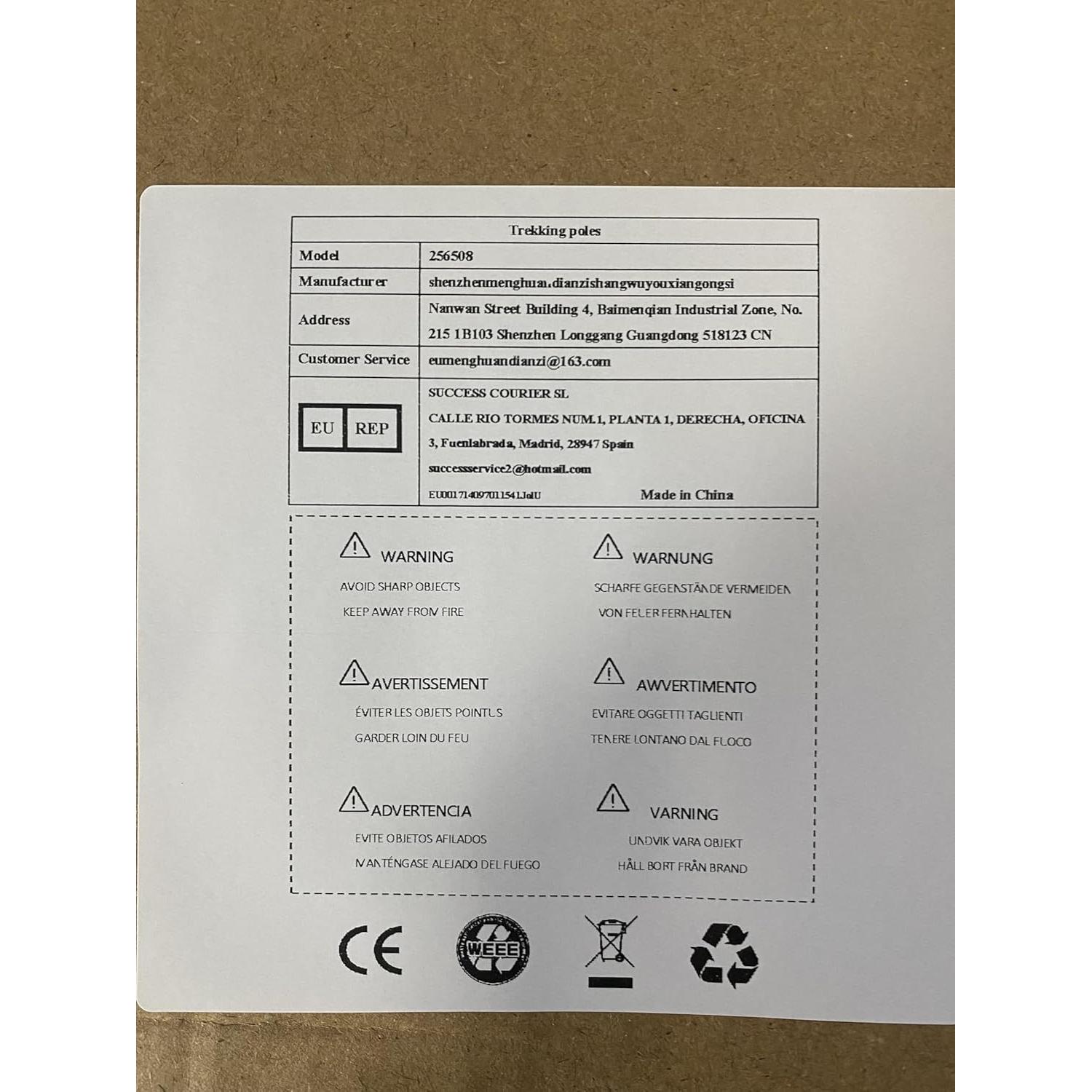 Bastones de Trekking Sanheshun 2 Pack Aluminio 128cm Ajustables