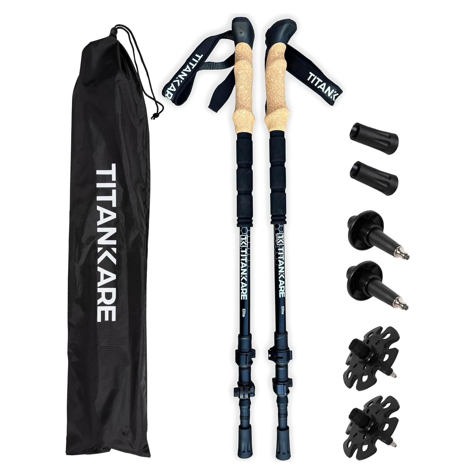 Bastones de Senderismo Plegables TITANKARE Elite 7075 Aluminio