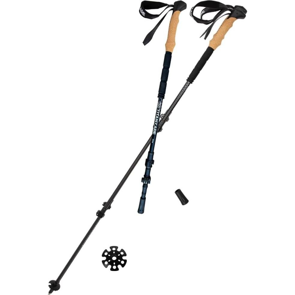 Bastones de Senderismo Plegables TITANKARE Elite 7075 Aluminio