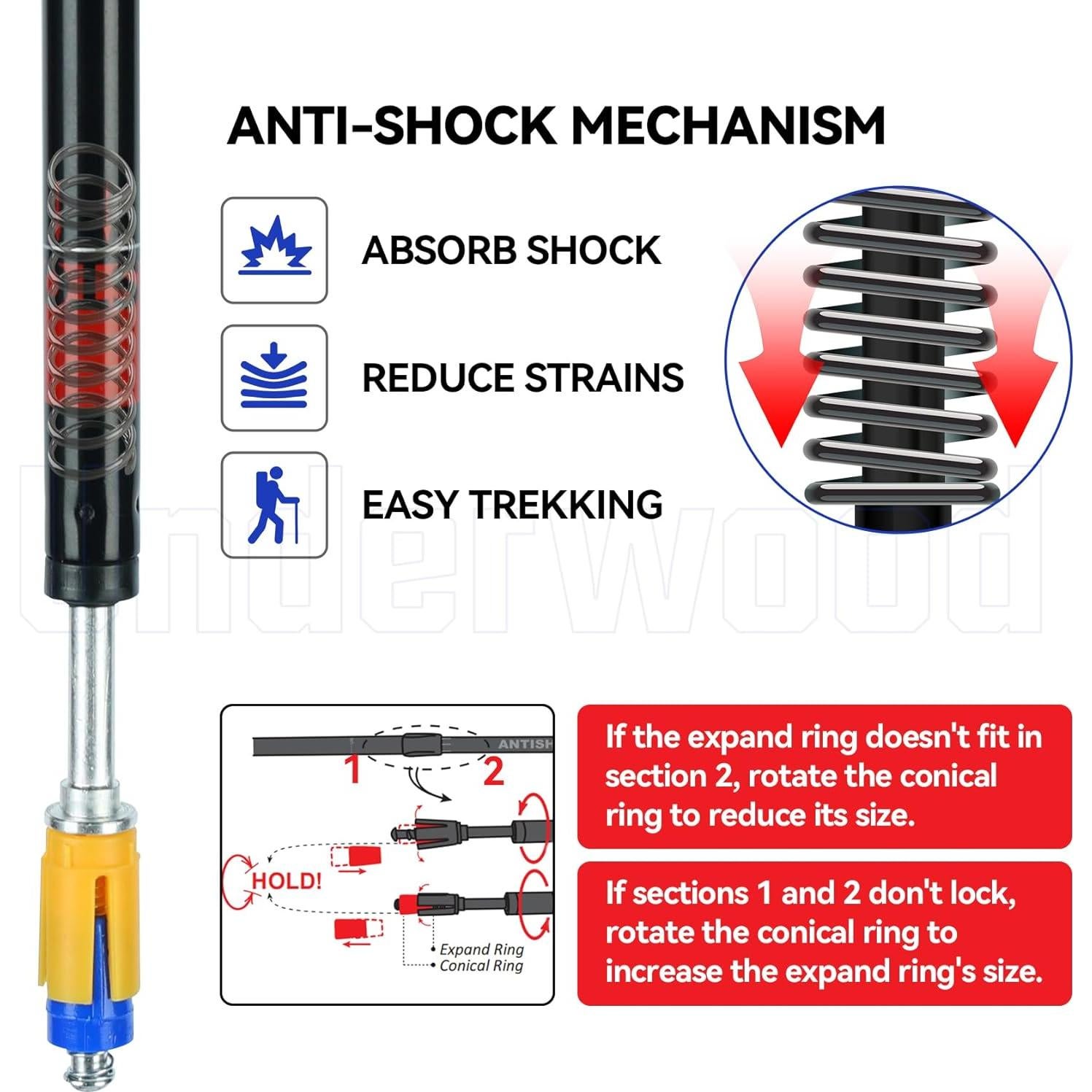 Bastones de Trekking Plegables Underwood 4 Piezas Aluminio