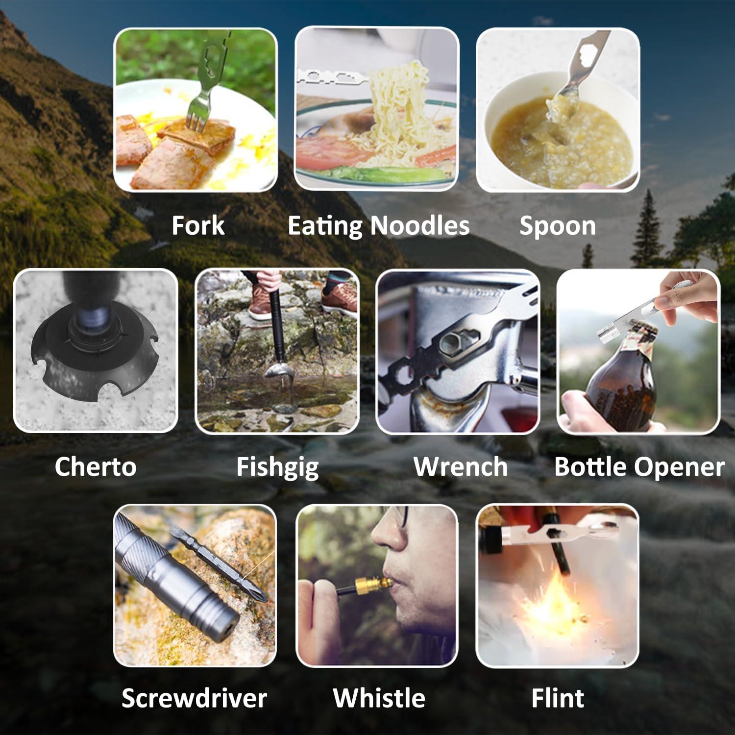 Bastón de Caminata Táctico Yolid 130cm Ligero 6-en-1