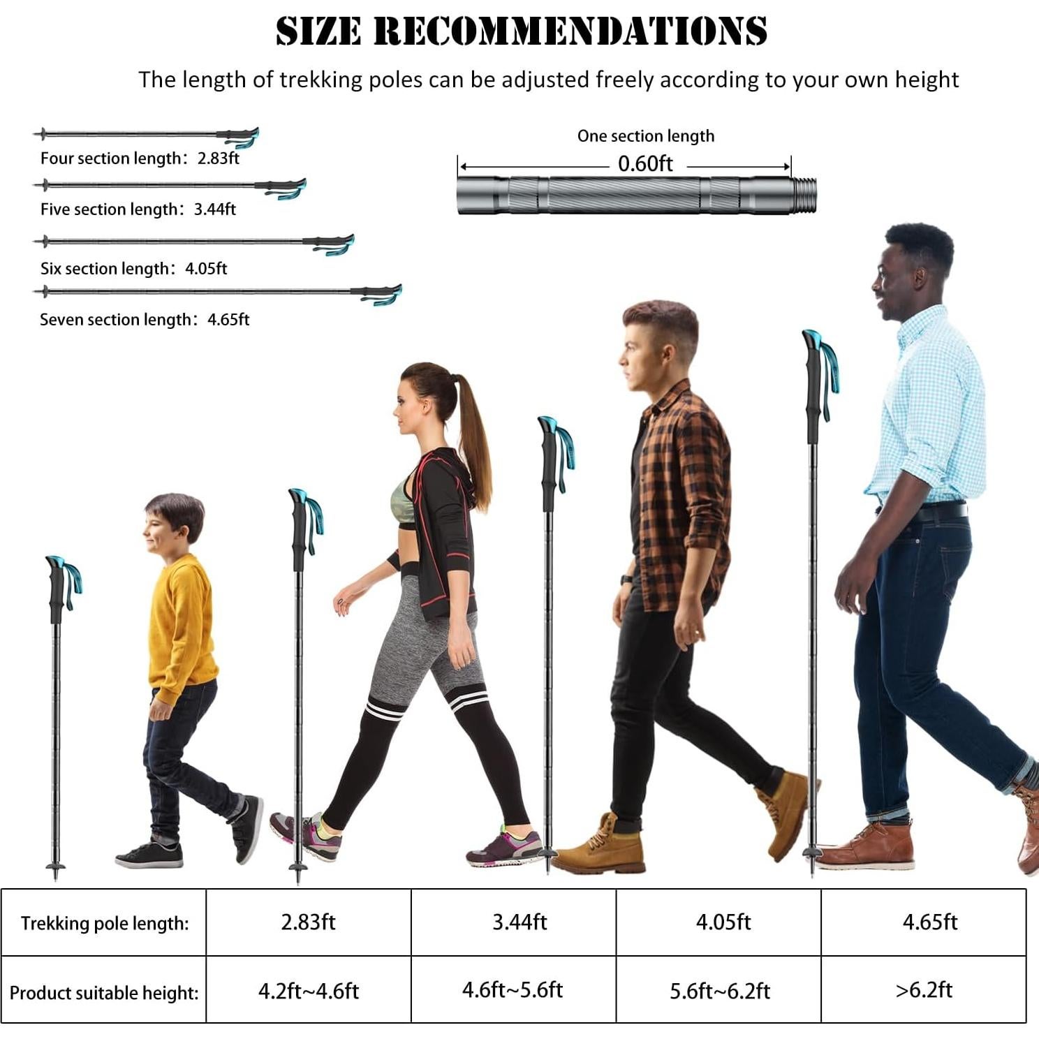 Bastón de Caminata Táctico Yolid 130cm Ligero 6-en-1